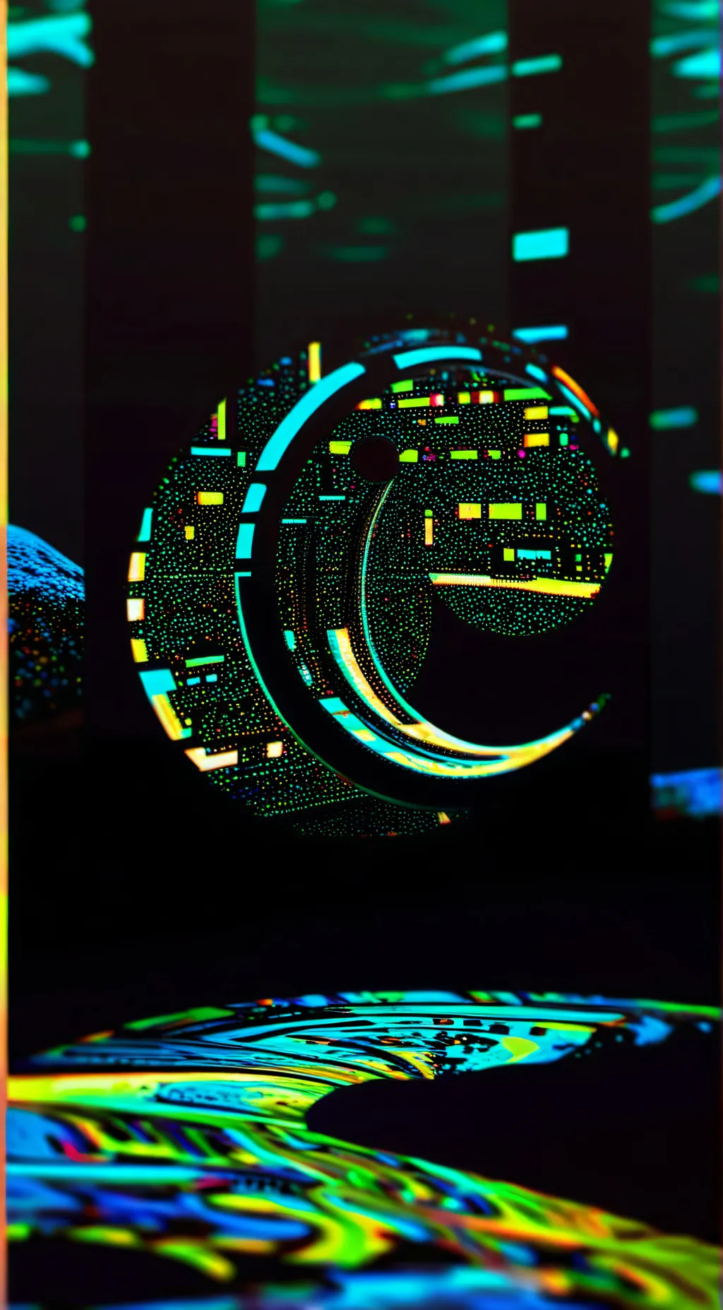 ai character: terminal of puzzle background