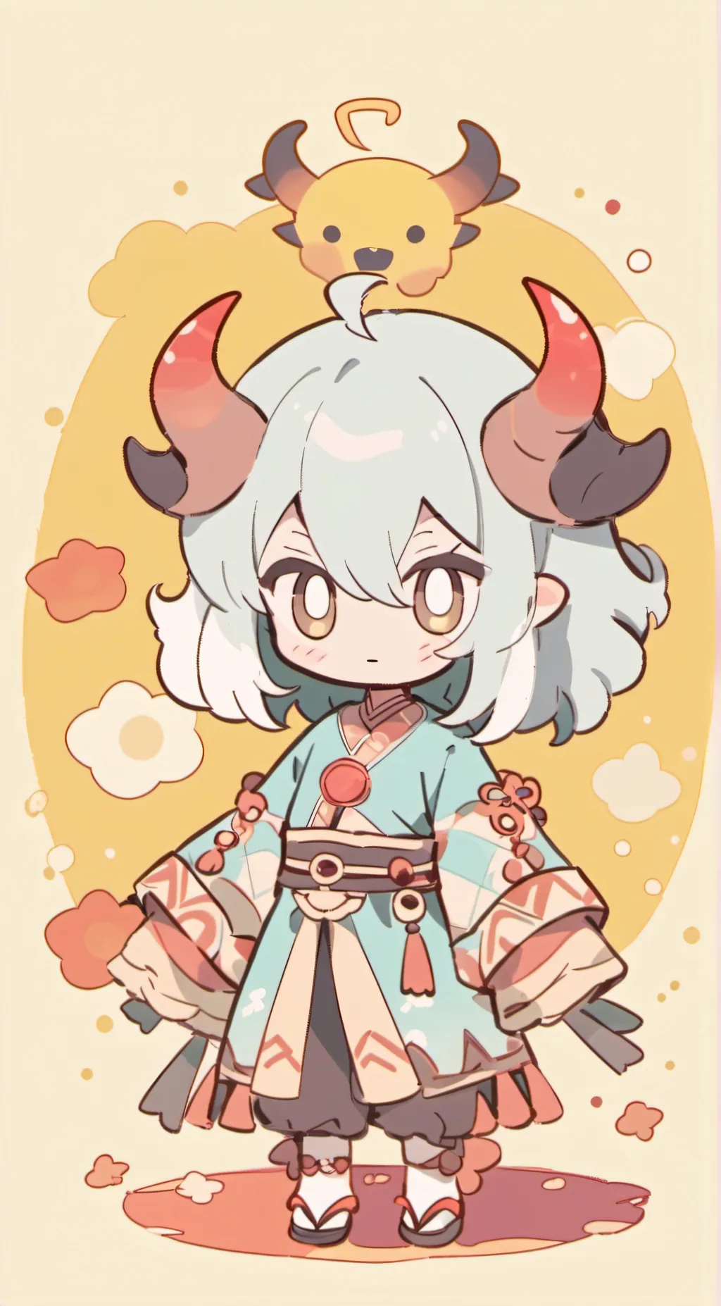 ai character: Cute Chibi demon background
