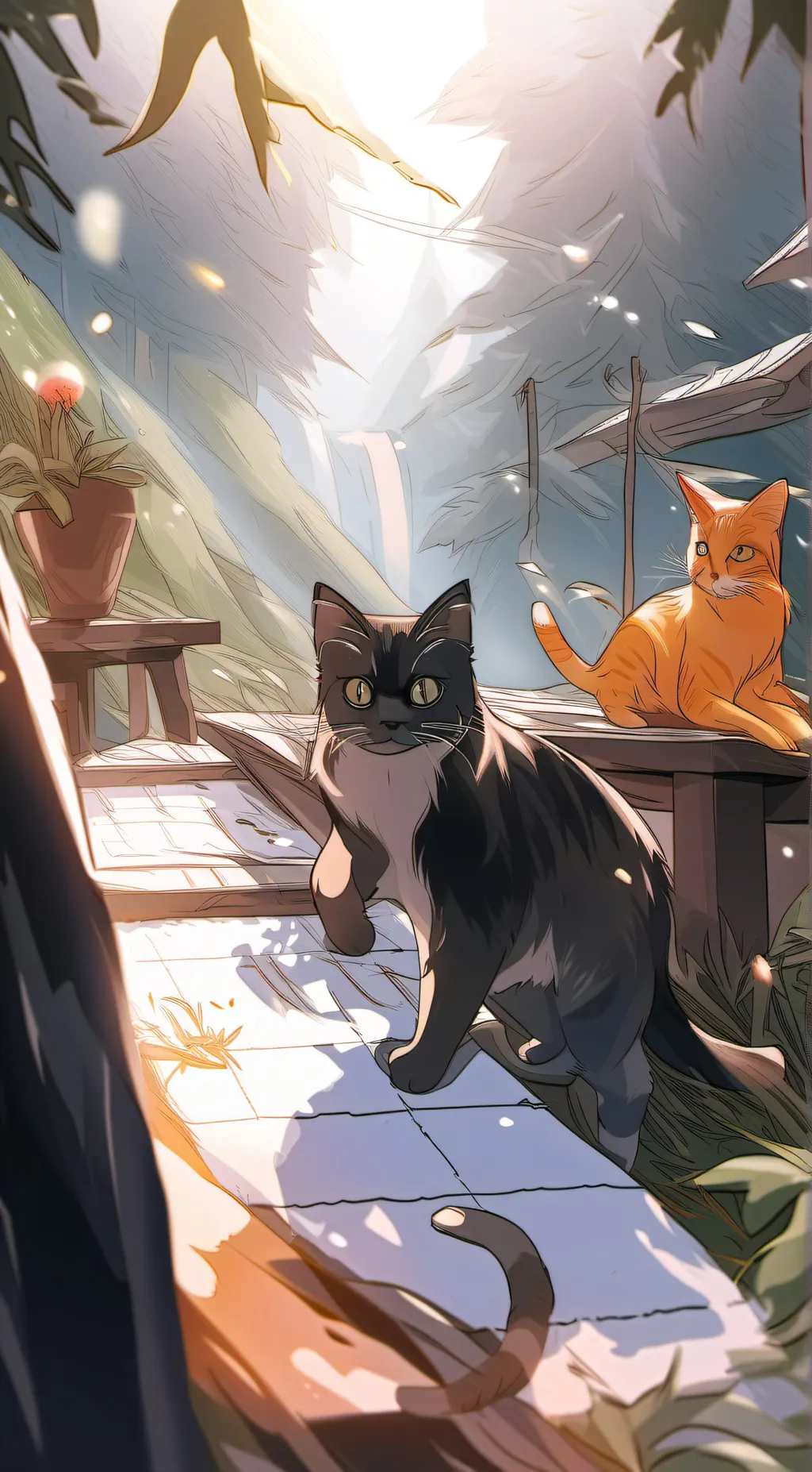 ai character: warrior cat heat background