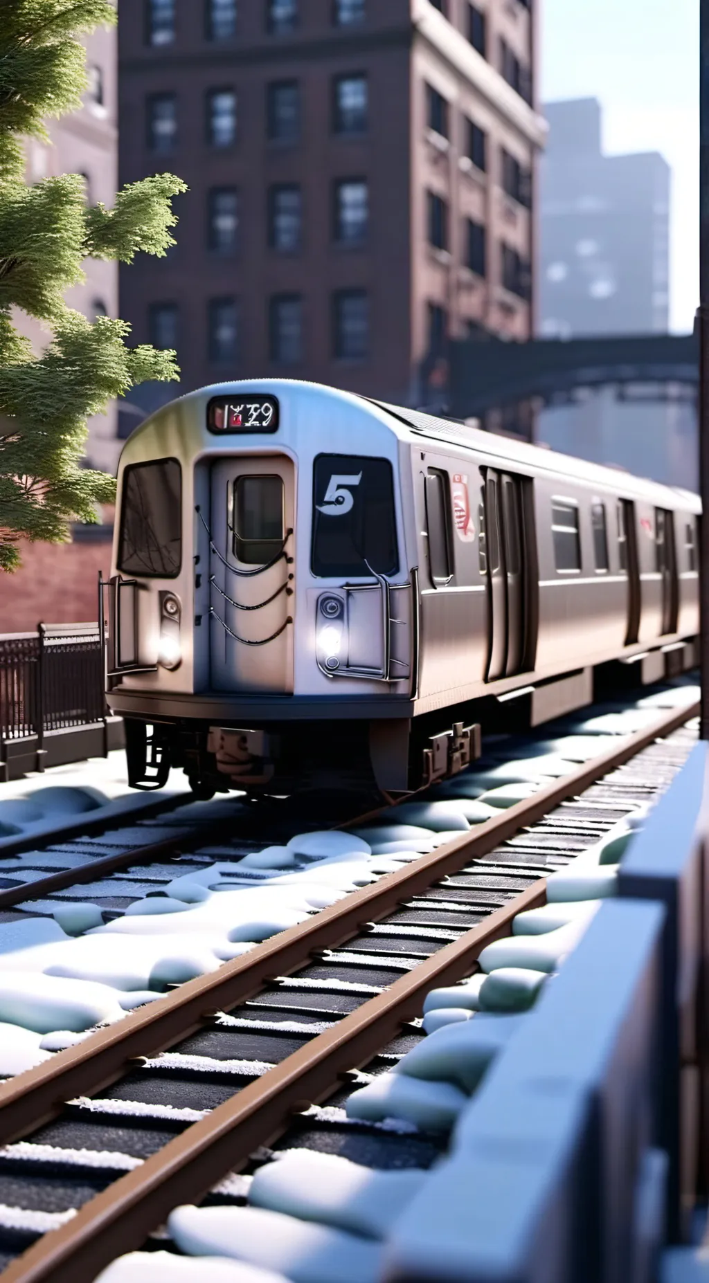 ai character: R62 subway train background