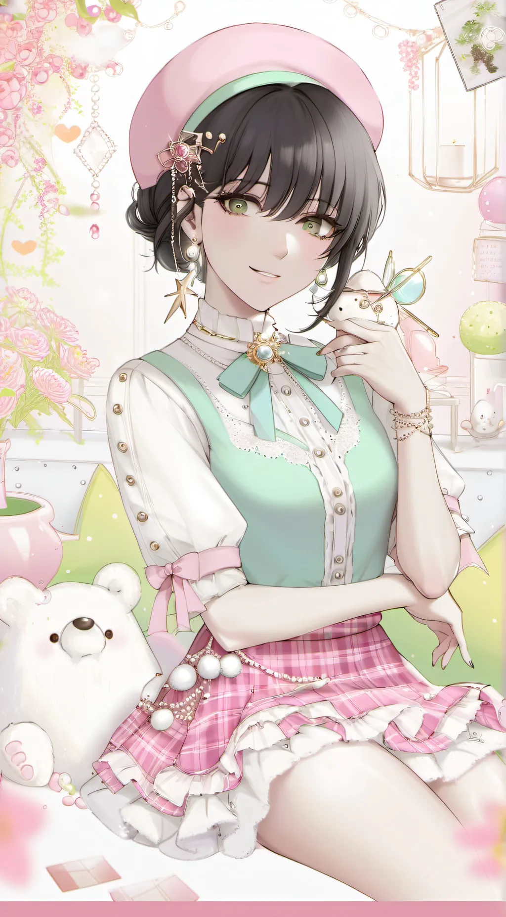 ai character: miya,. ꨄ background