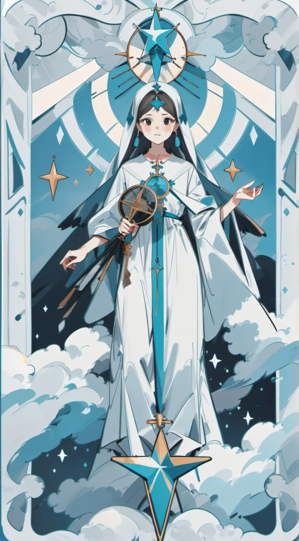 ai character: heaven background