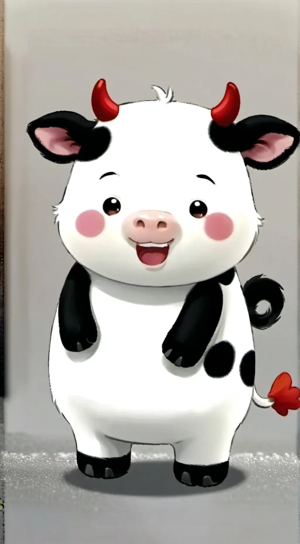ai character: Cow 💗❤️🌸 background