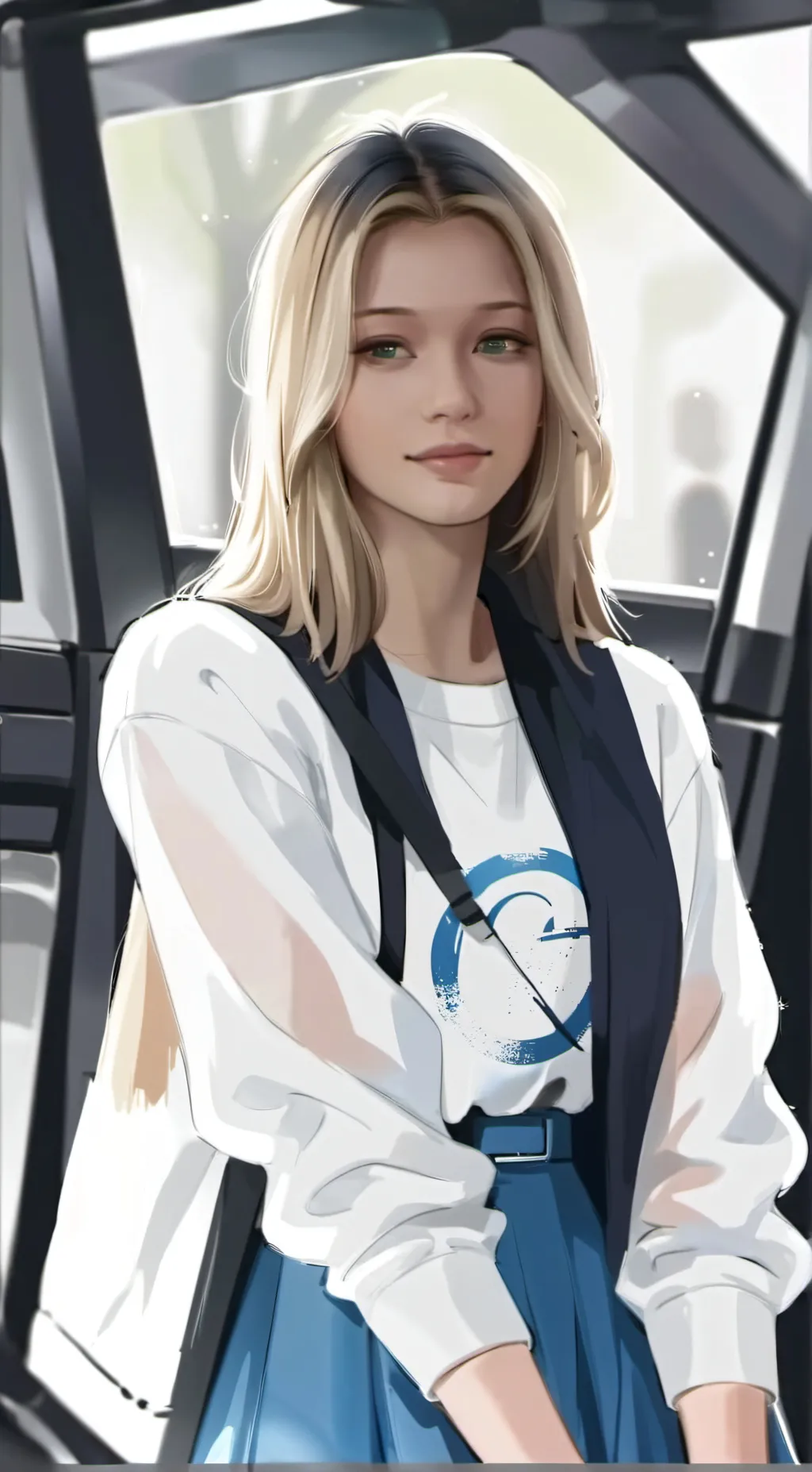 ai character: Violet background