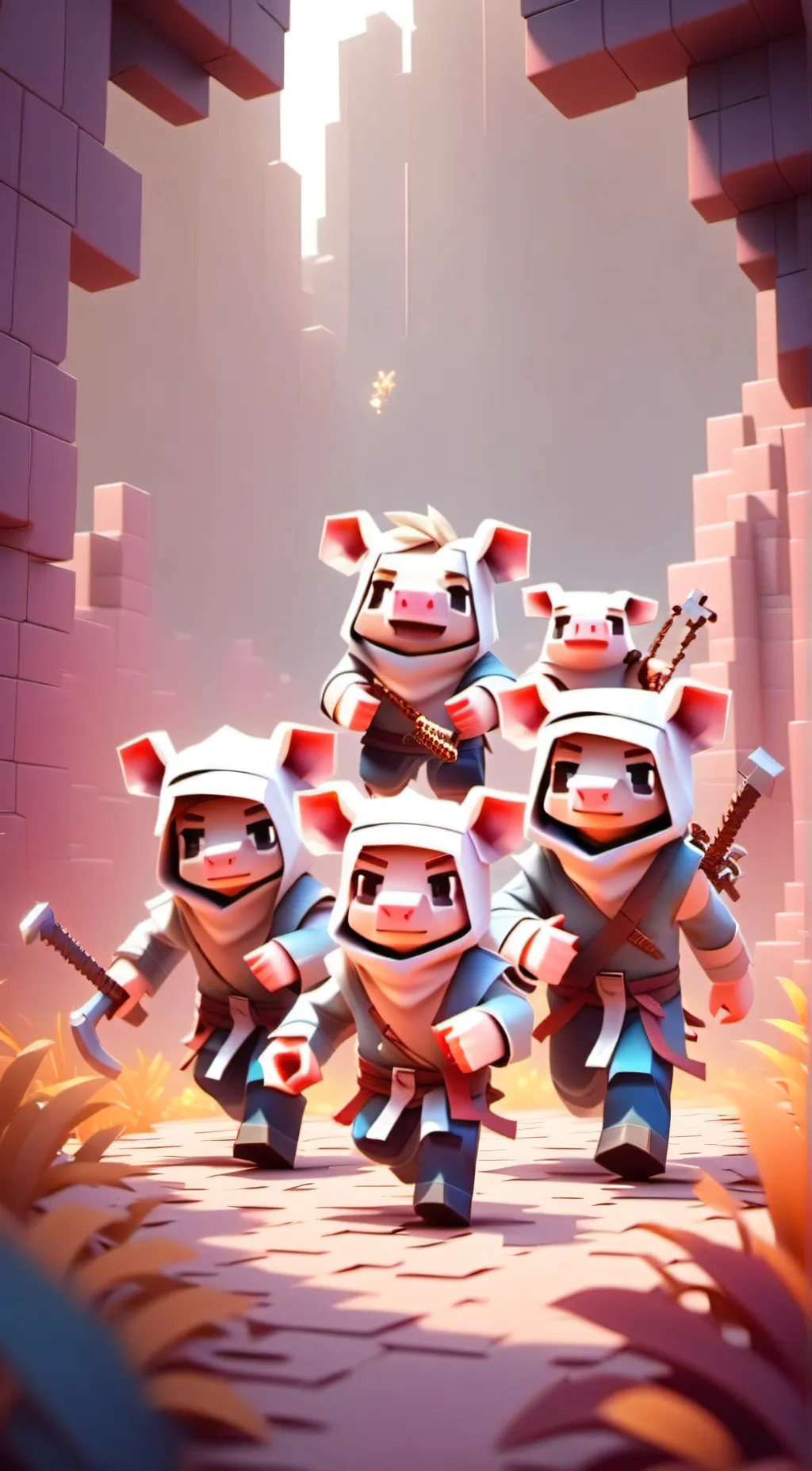 ai character: Piglin Group background