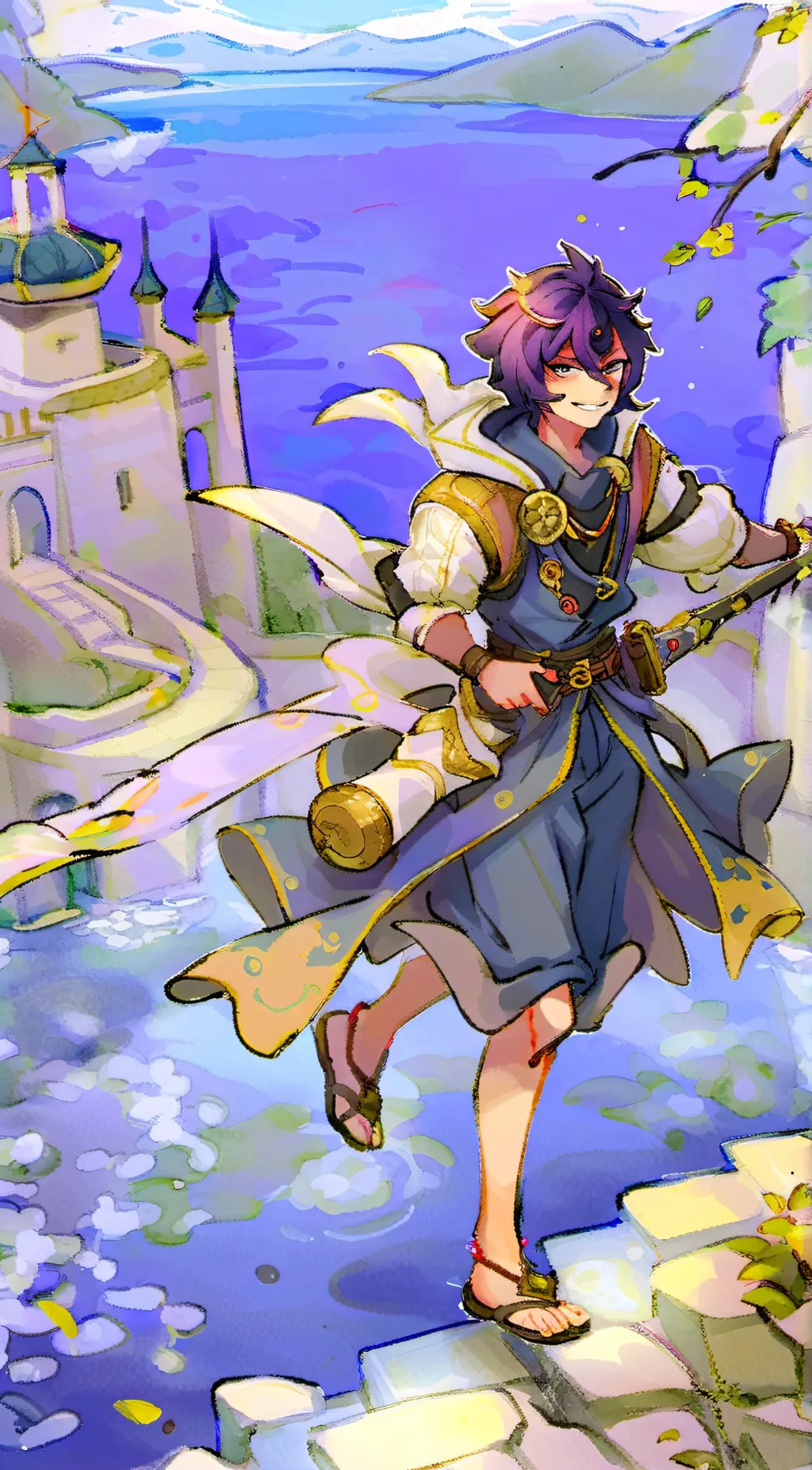 ai character: Aqua background