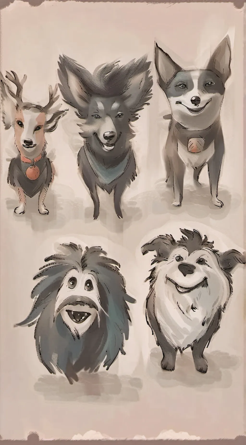 ai character: Smiling critters  background