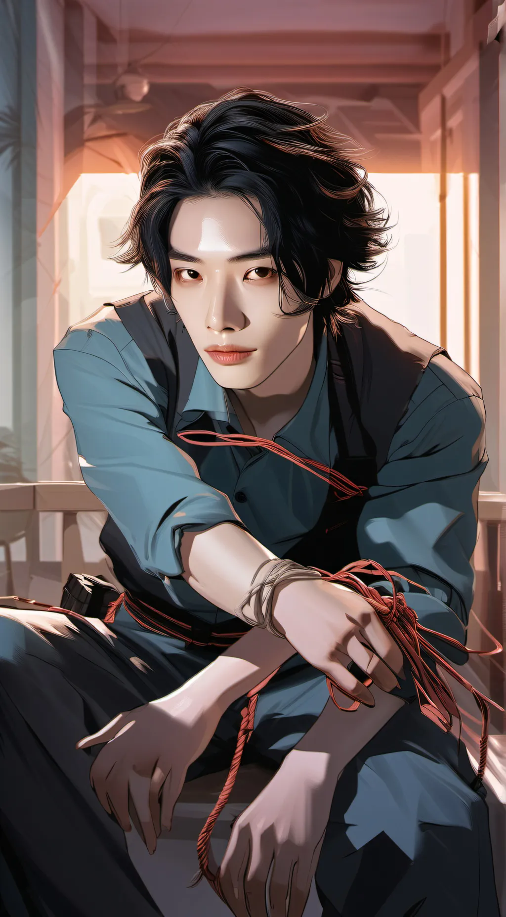 ai character: hyunjin  background