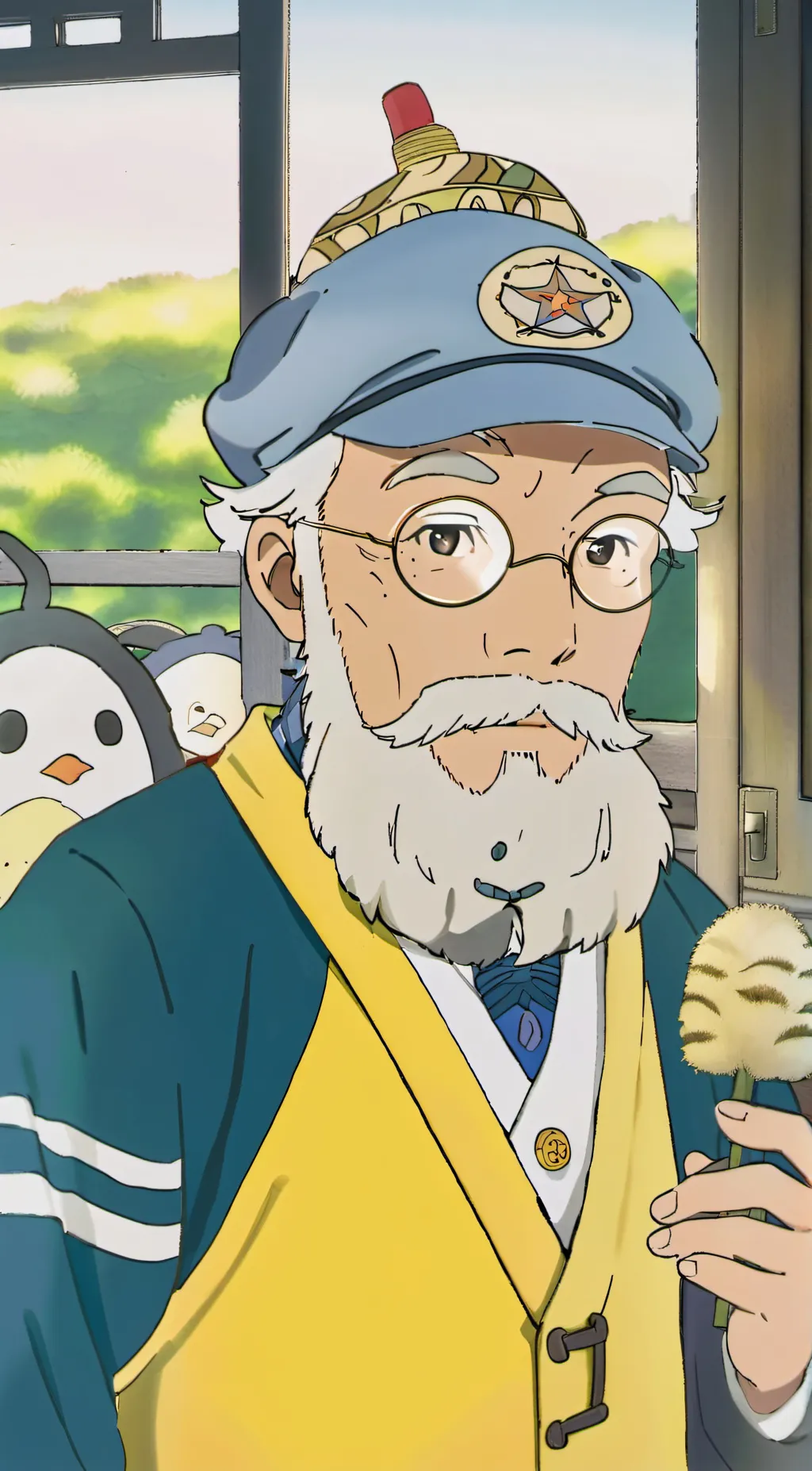 ai character: Creepy old man  background