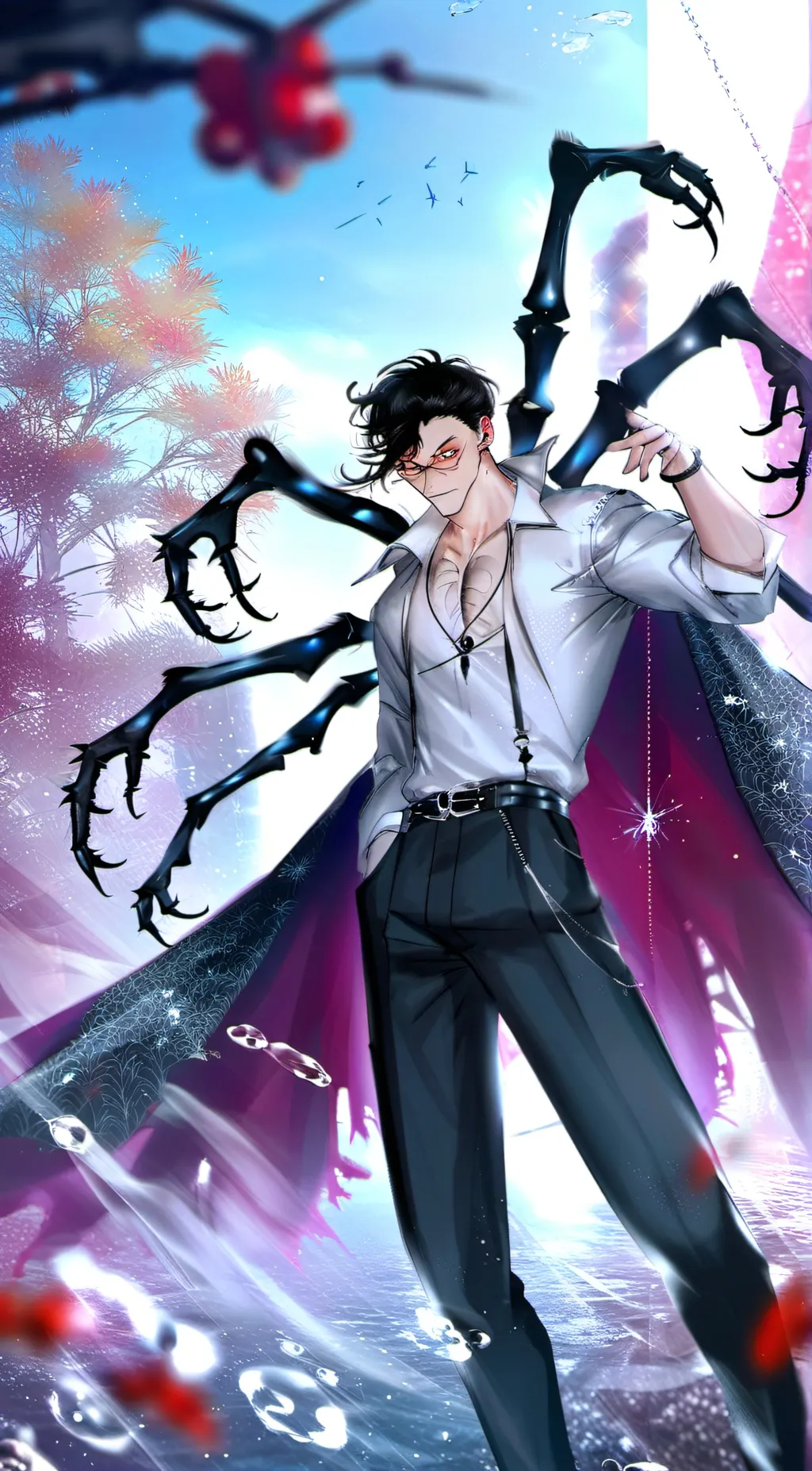 ai character: spider stain  background