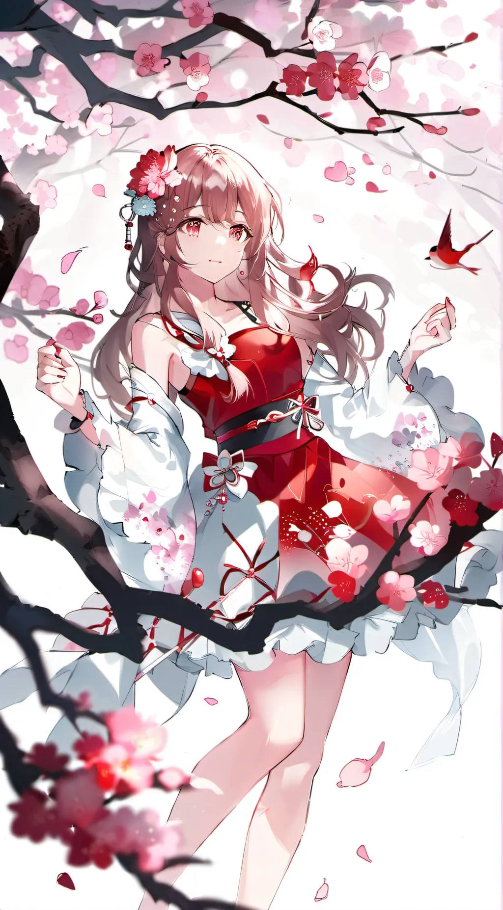 ai character: Sakura Blossom background