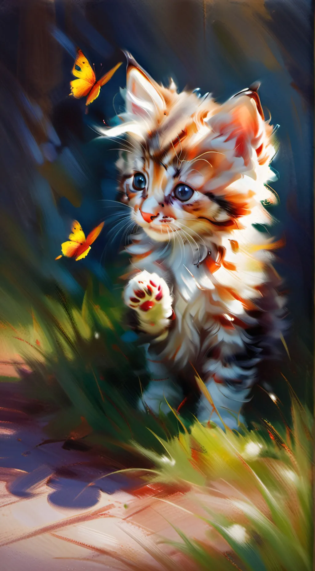 ai character: Kitten lost  background