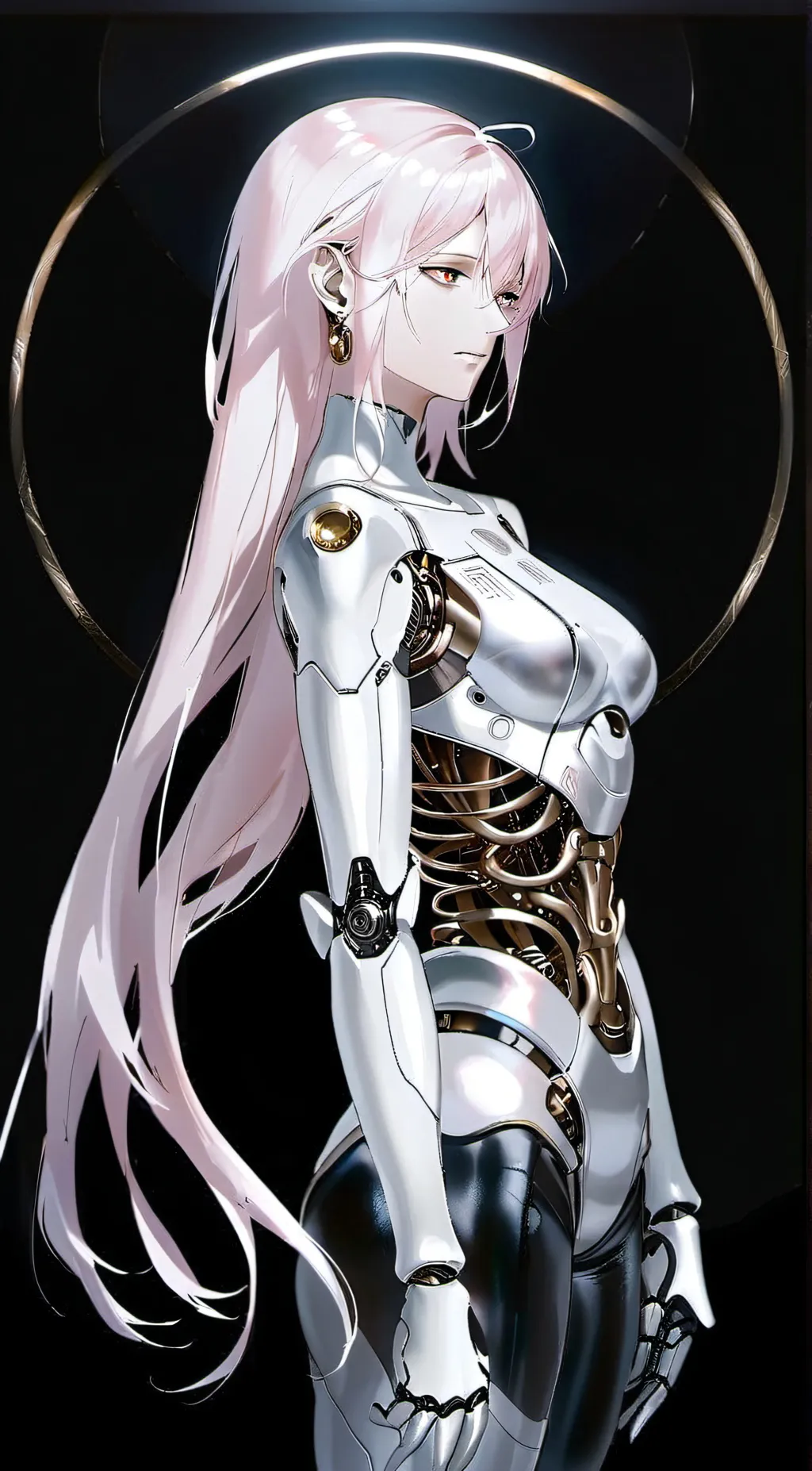ai character: THE CYBORG GIRL background
