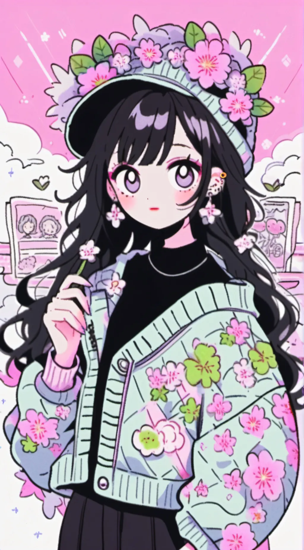 ai character: All girls word background