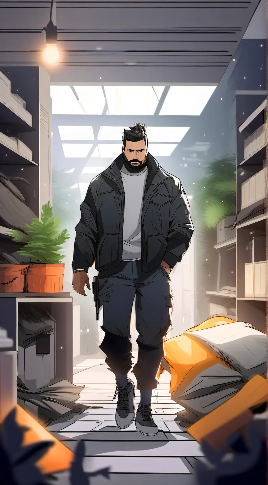 ai character: ~IKEA STORE~horror background