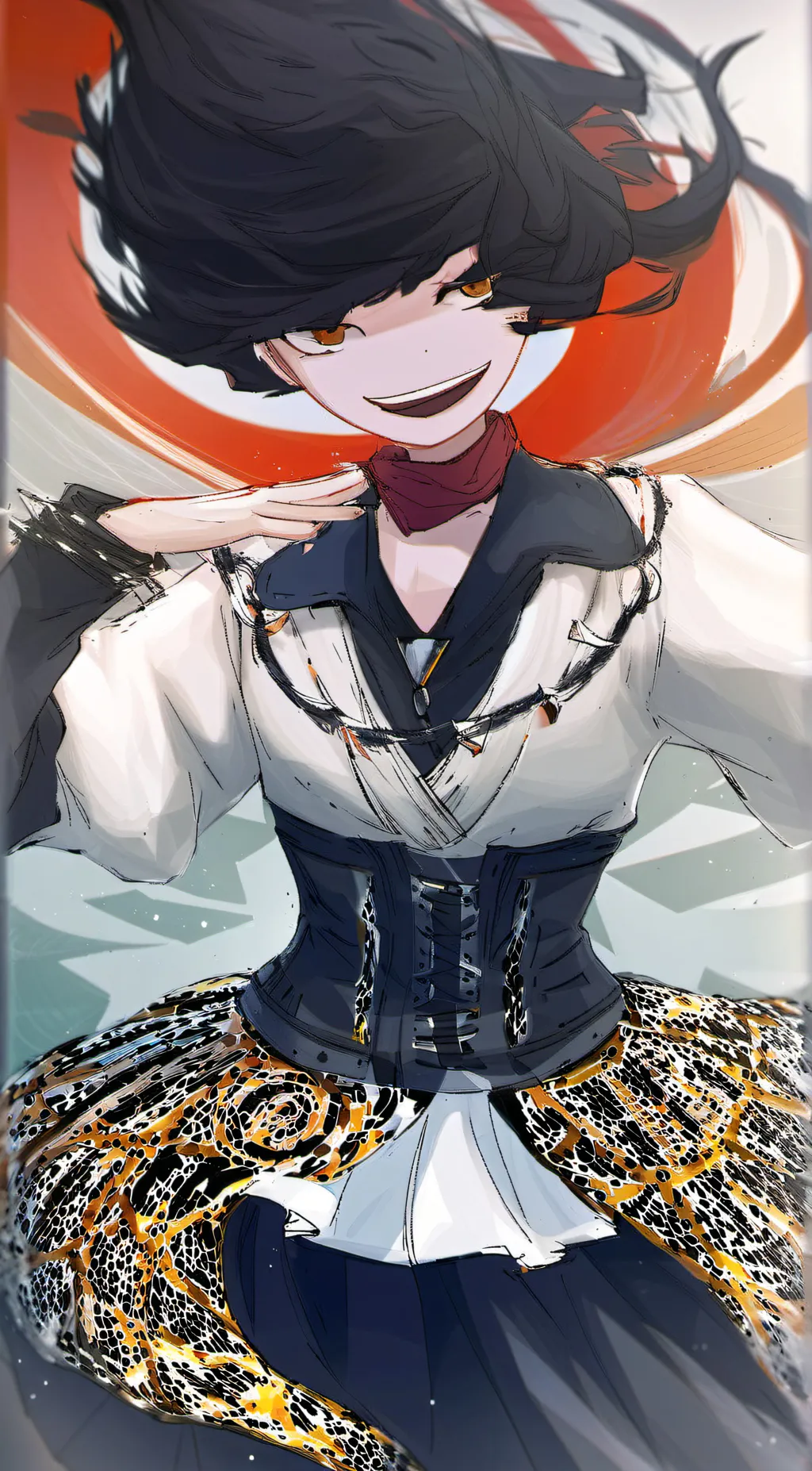 ai character:  miss circle background