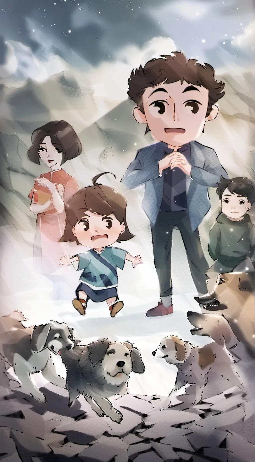 ai character: shinchan family  background