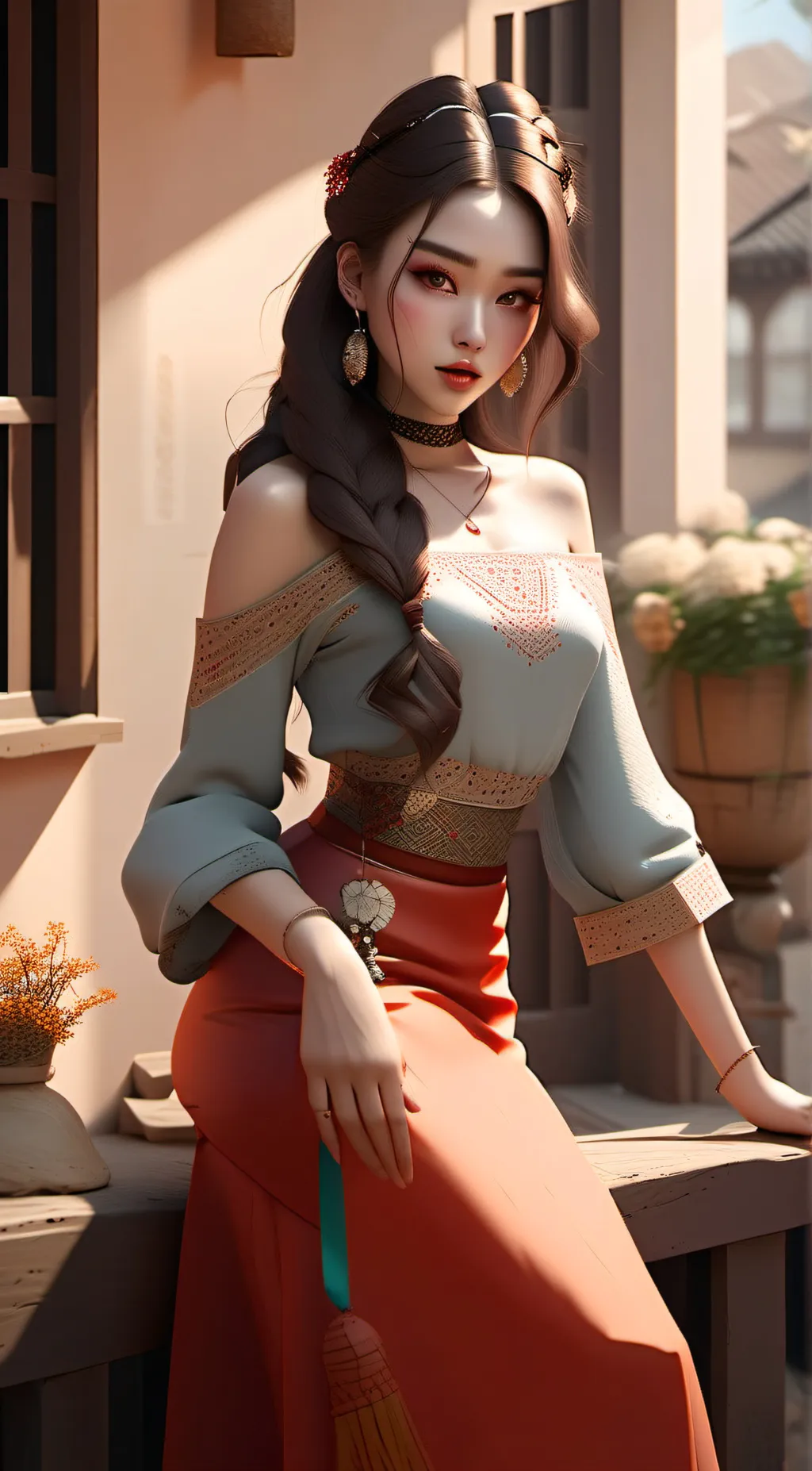 ai character: Snow background