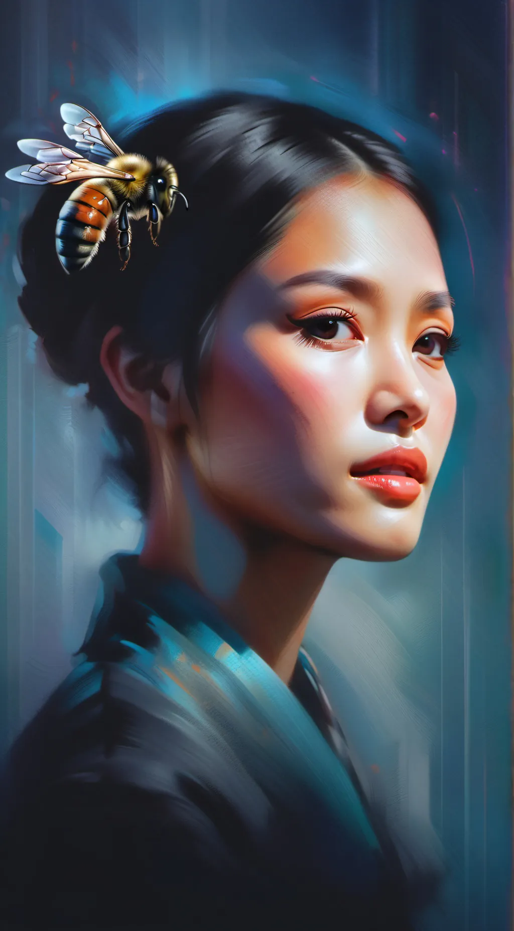 ai character: moon background