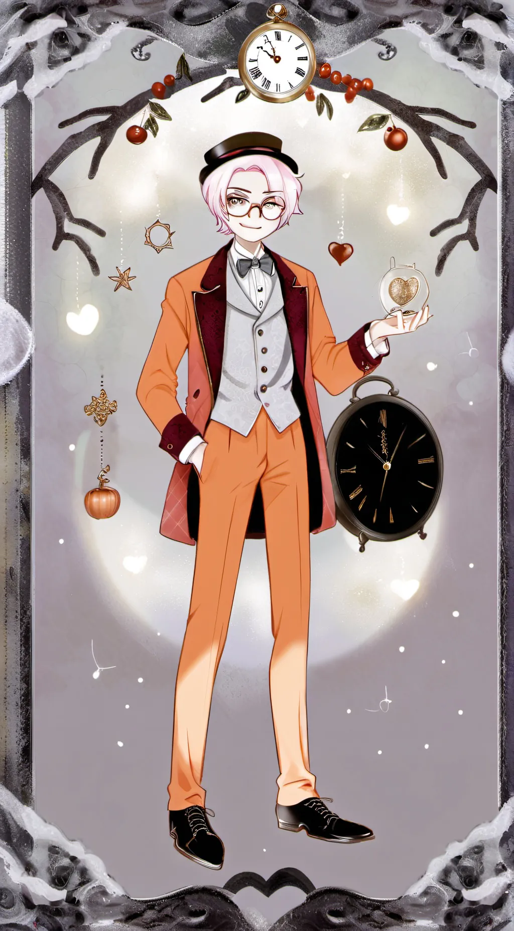 ai character: Claus the clock  background