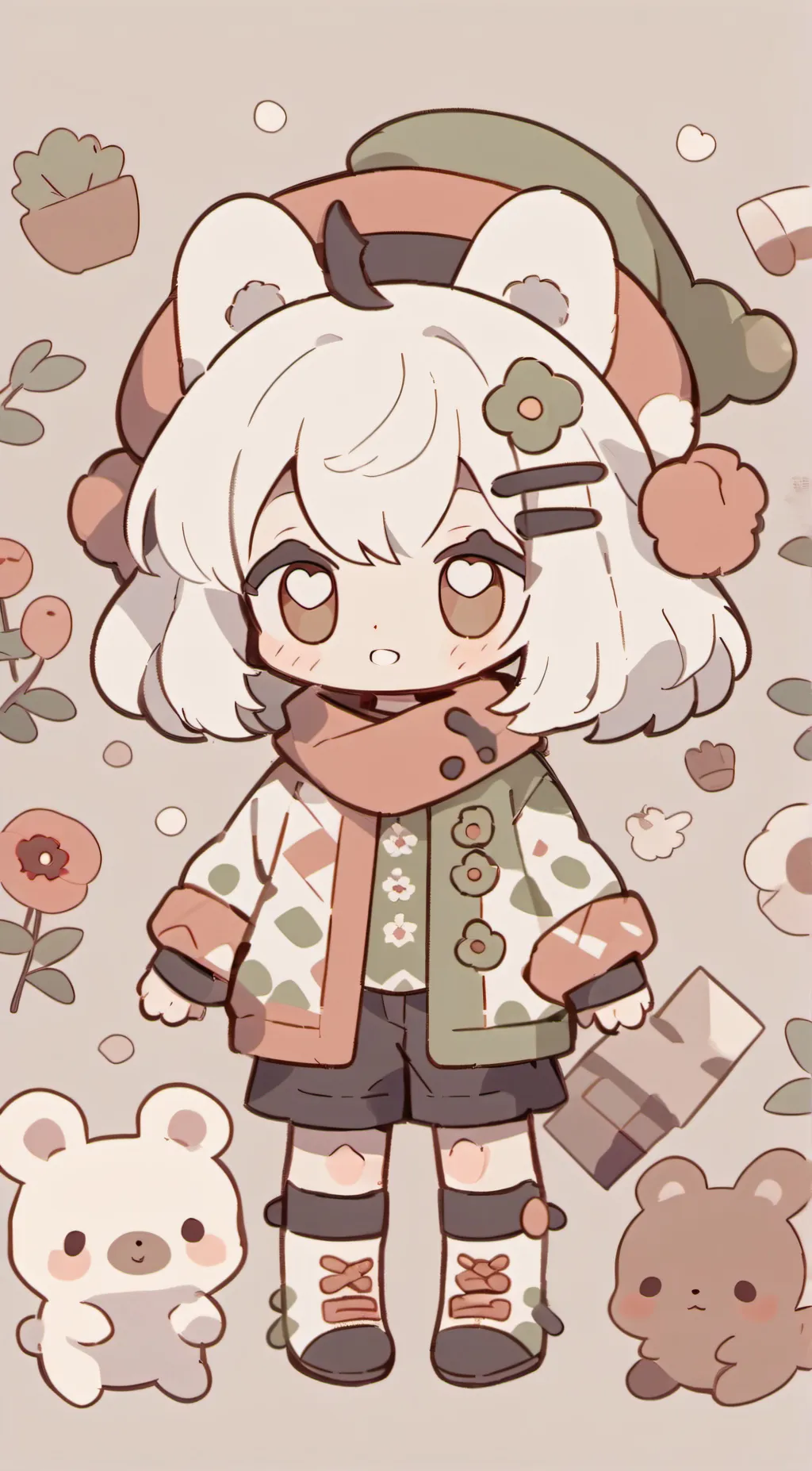 ai character: Smiling critters  background