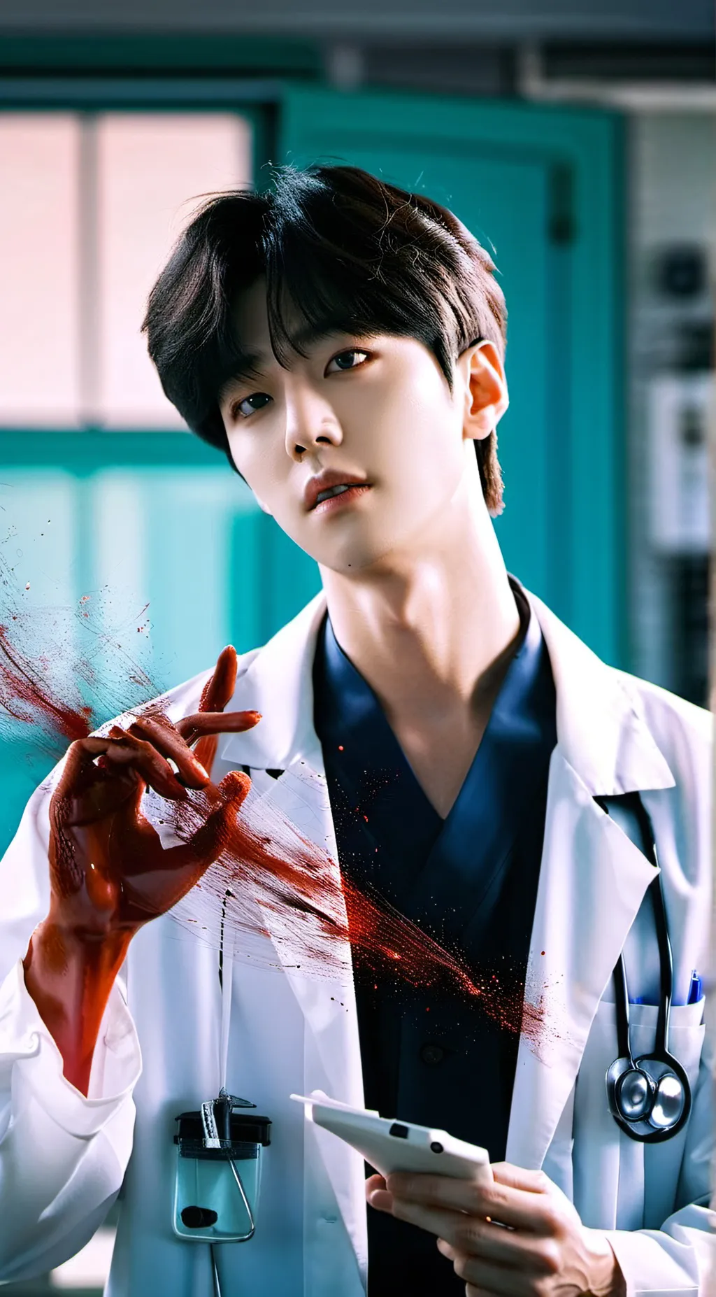 ai character: Park Ji-Sang  background