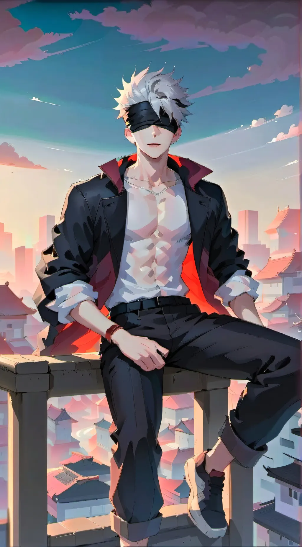 ai character: GOJO SATORU background