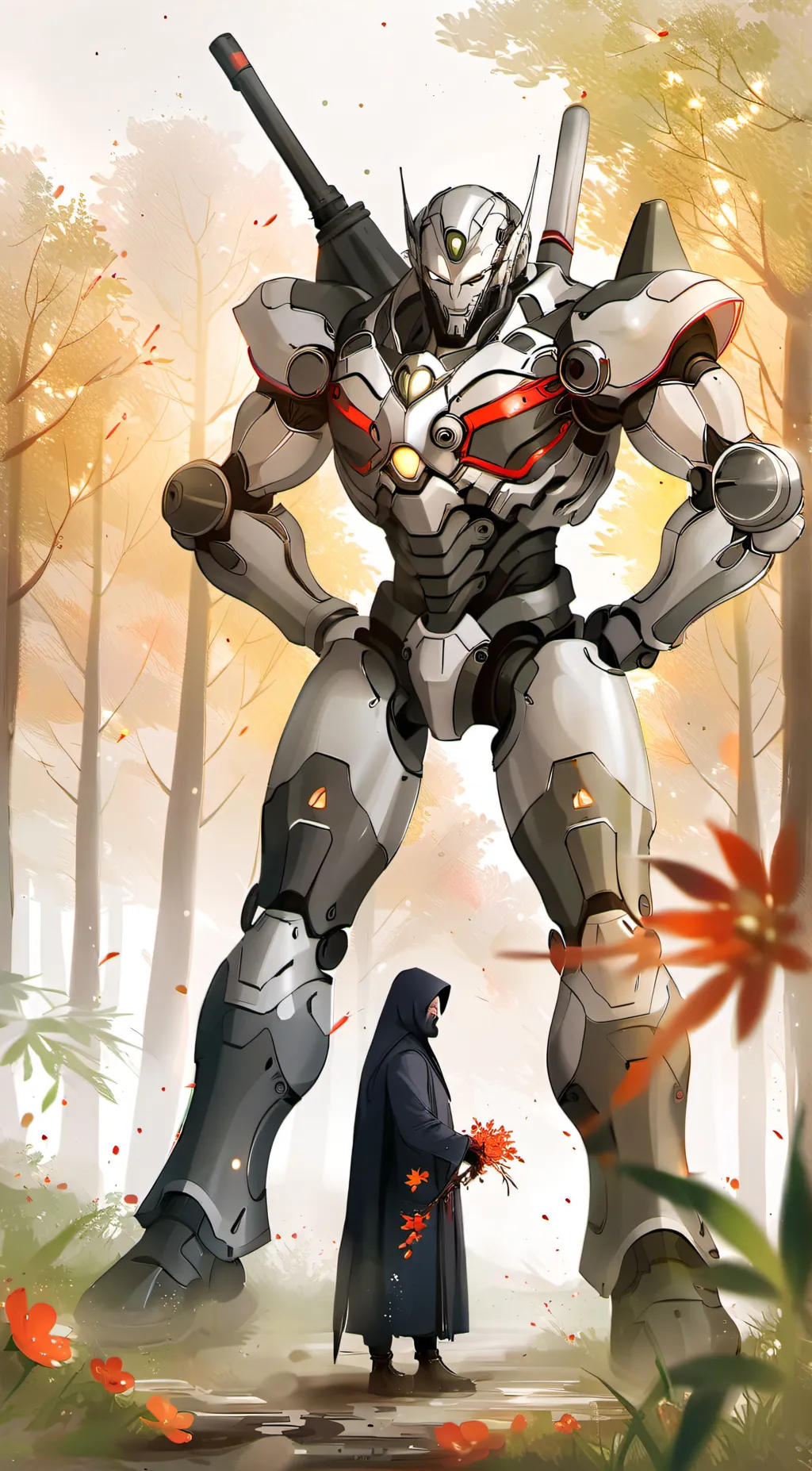 ai character: titan robot background