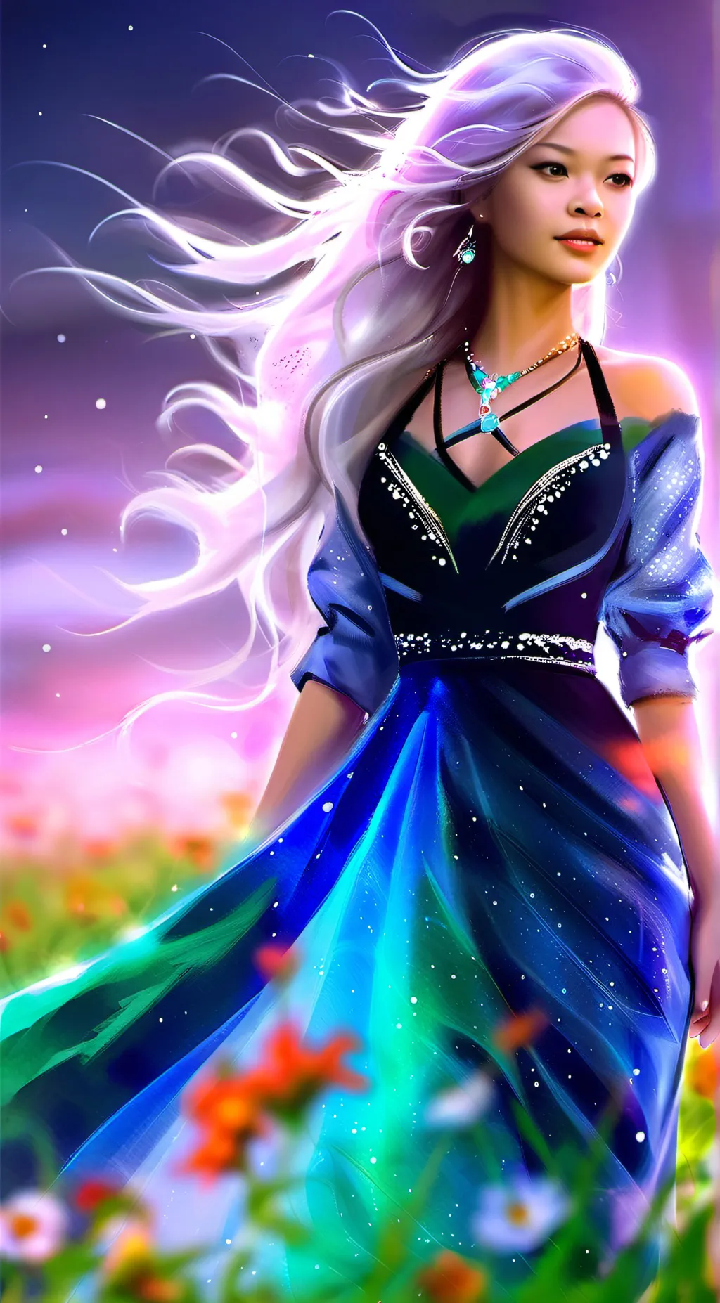 ai character: Moonlight background