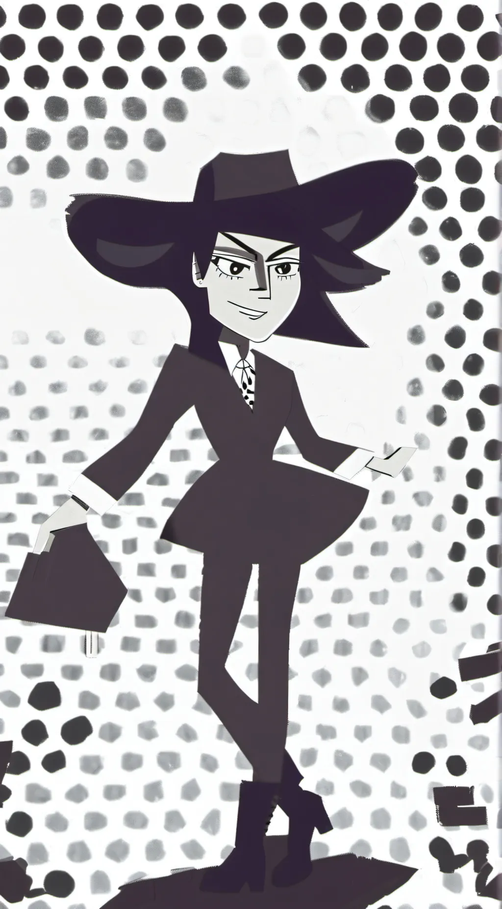 ai character: miss circle background