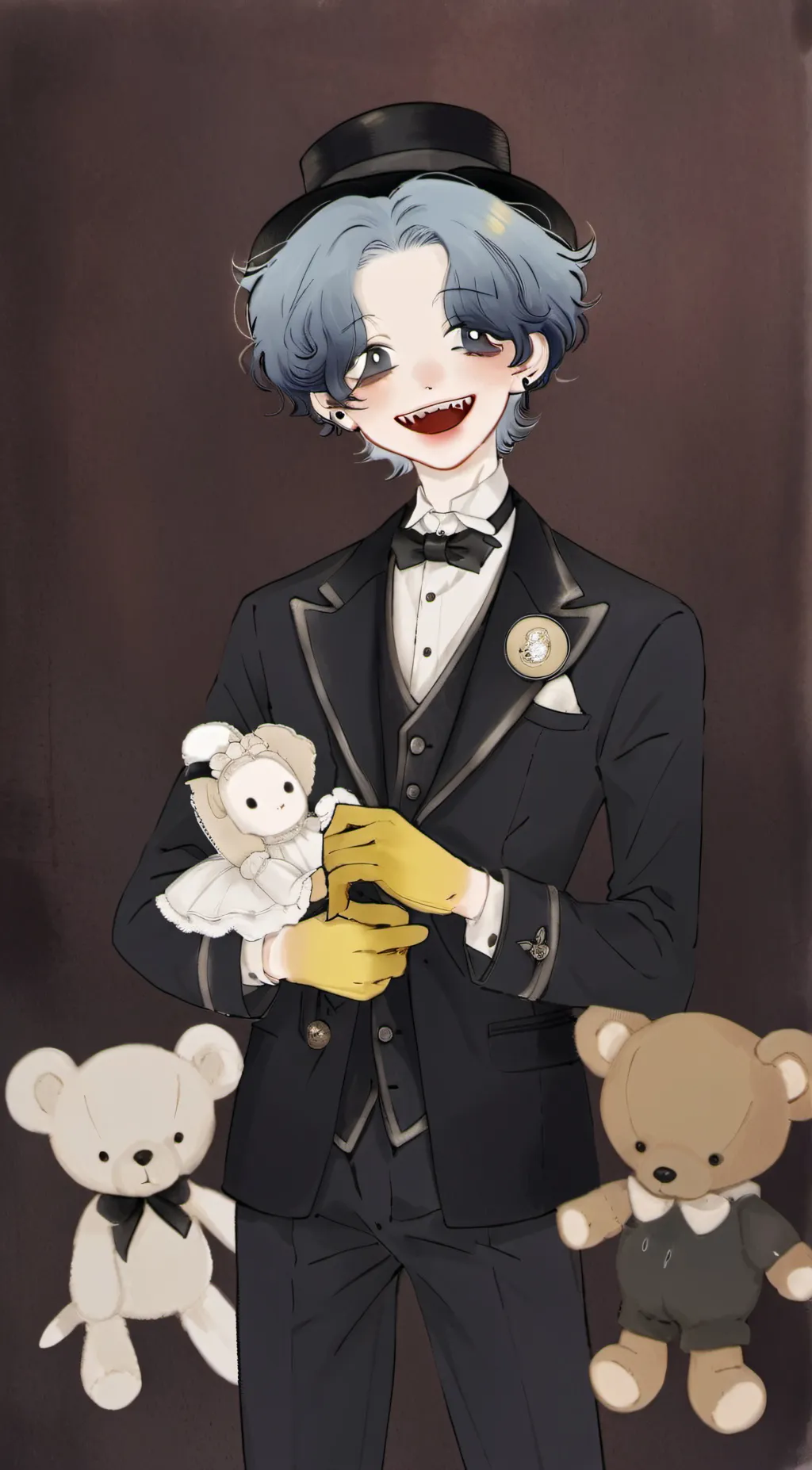 ai character: HuggyWuggy(Human) background