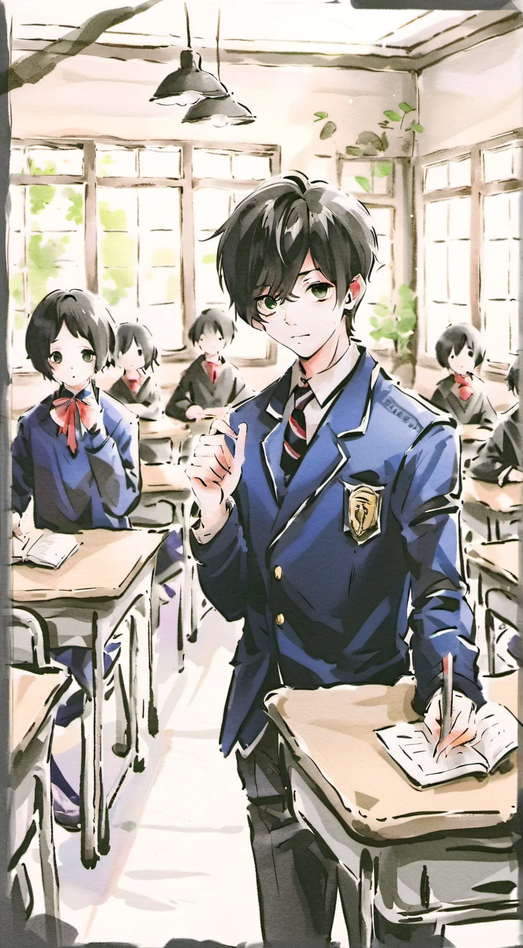 ai character: Classroom  background