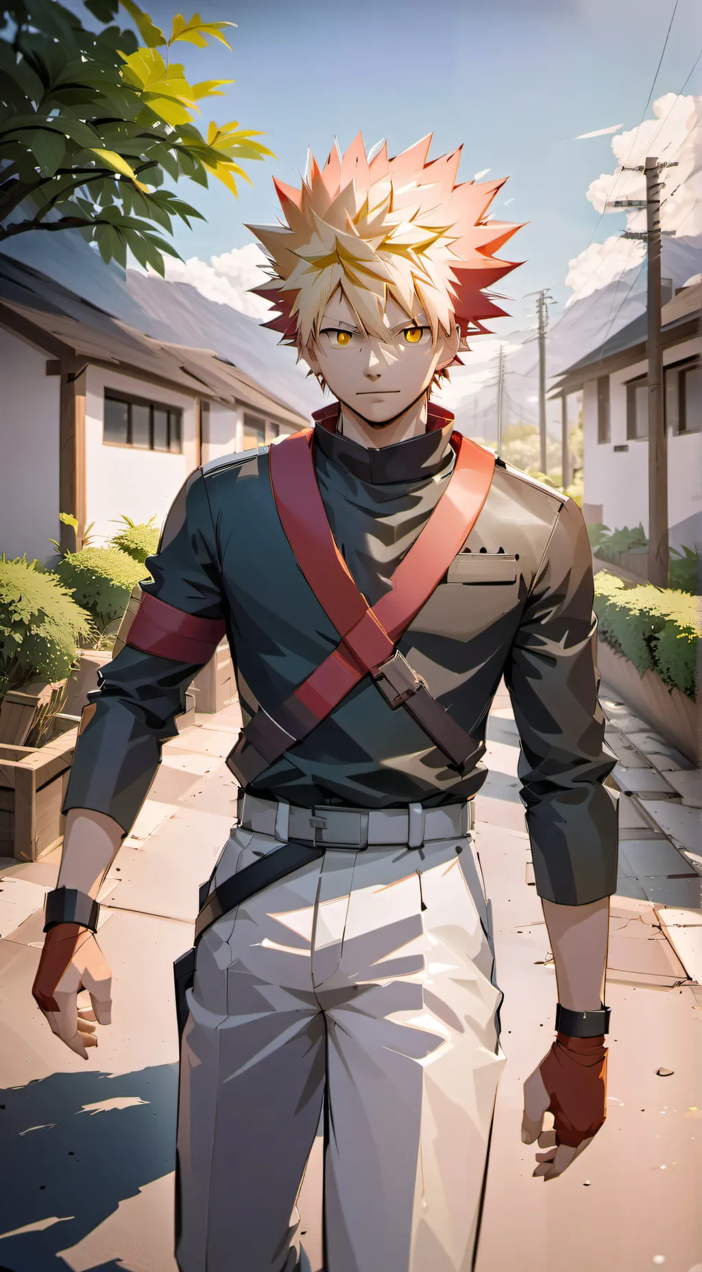 ai character: Katsuki Bakugou background