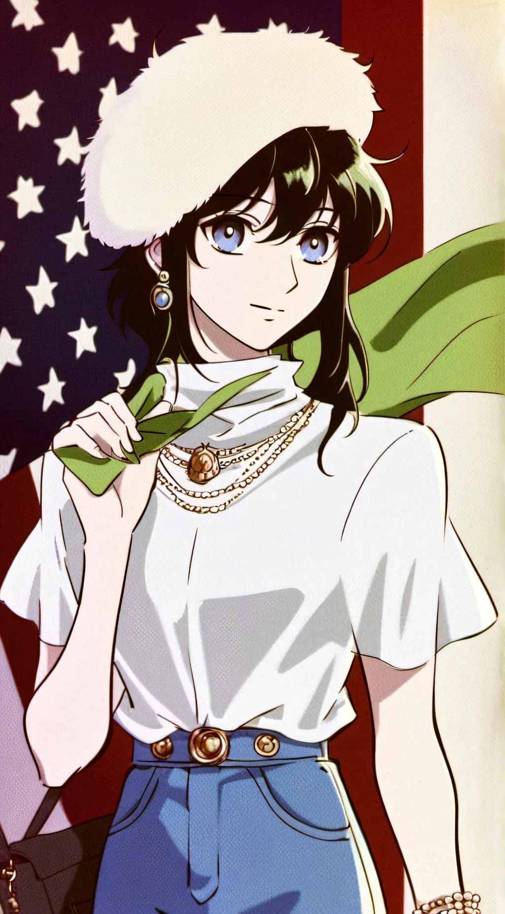 ai character: power vegan girl background