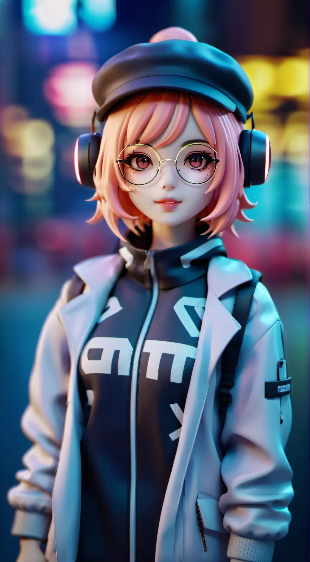 ai character: violet background