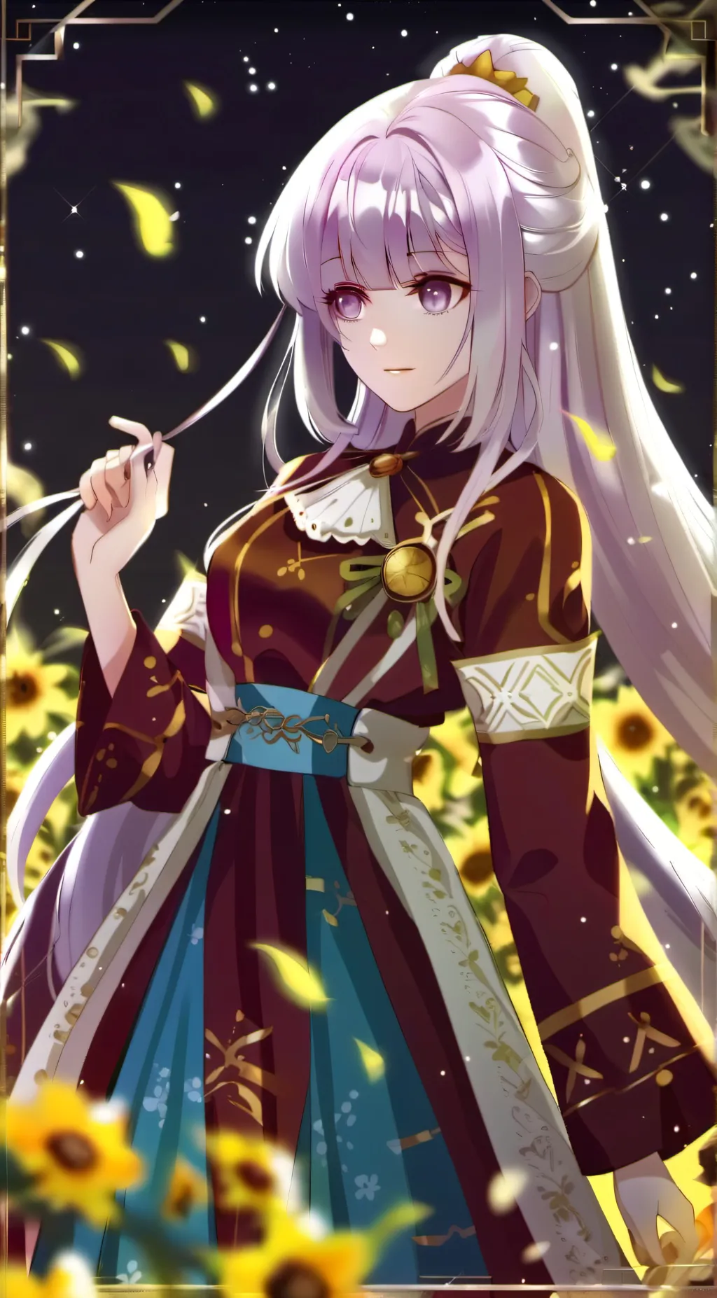 ai character: Violet background