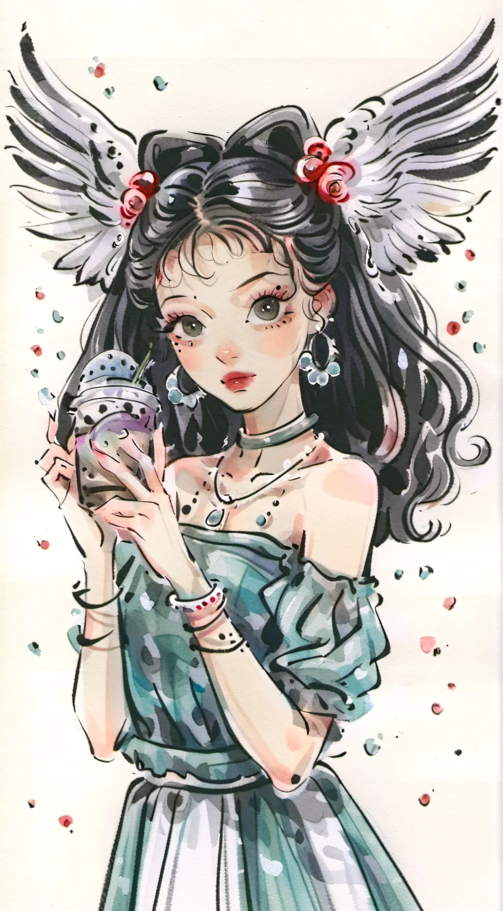 ai character: Aquamarine🌊 background