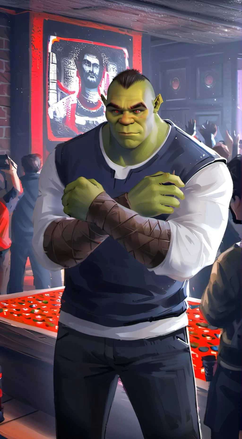 ai character: SHREK background