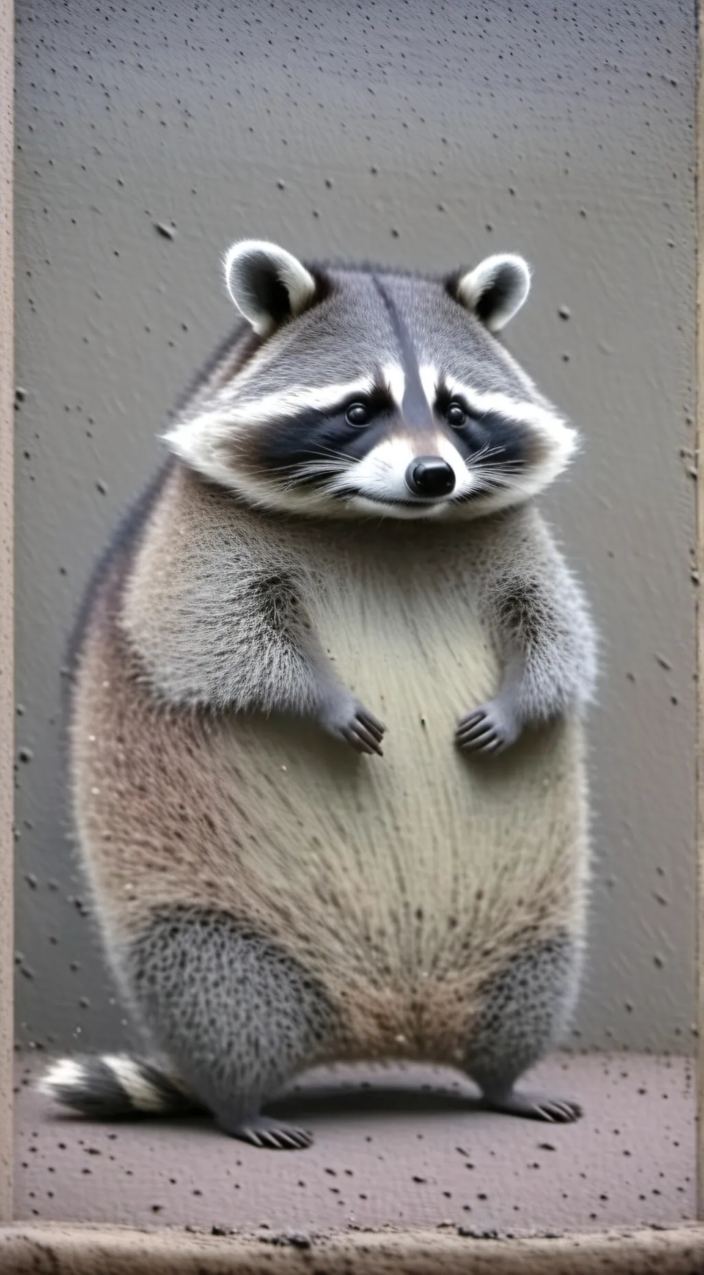 ai character: happy raccoon background