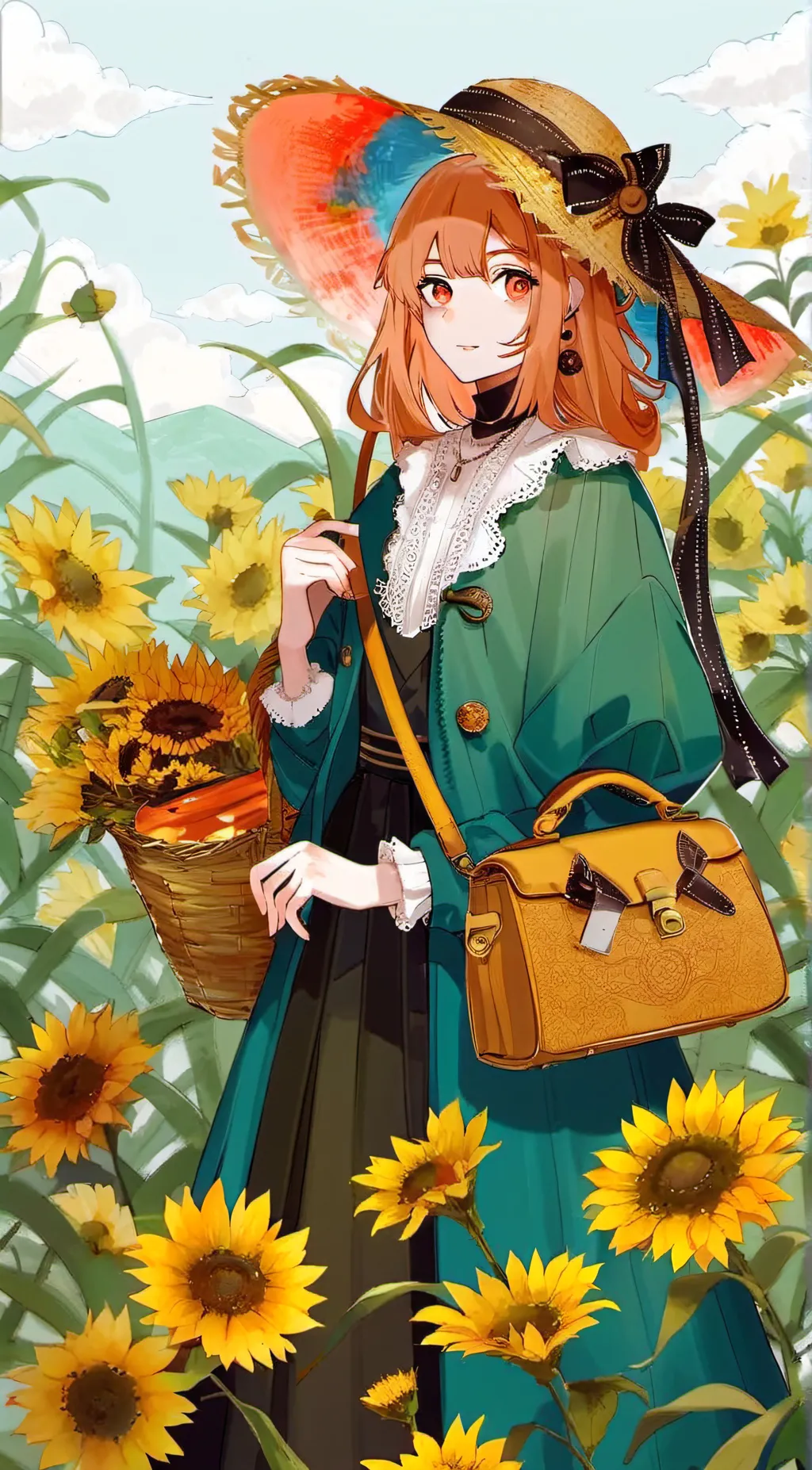 ai character: Flower background