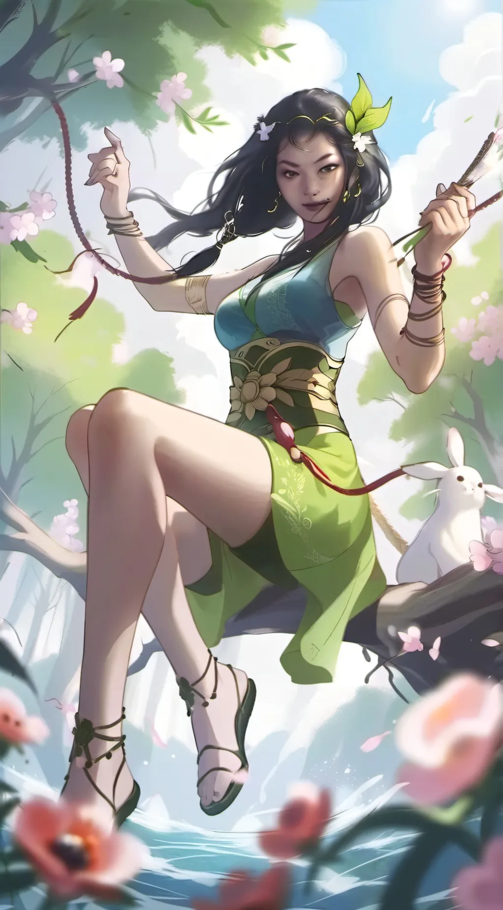 ai character: TR beach background