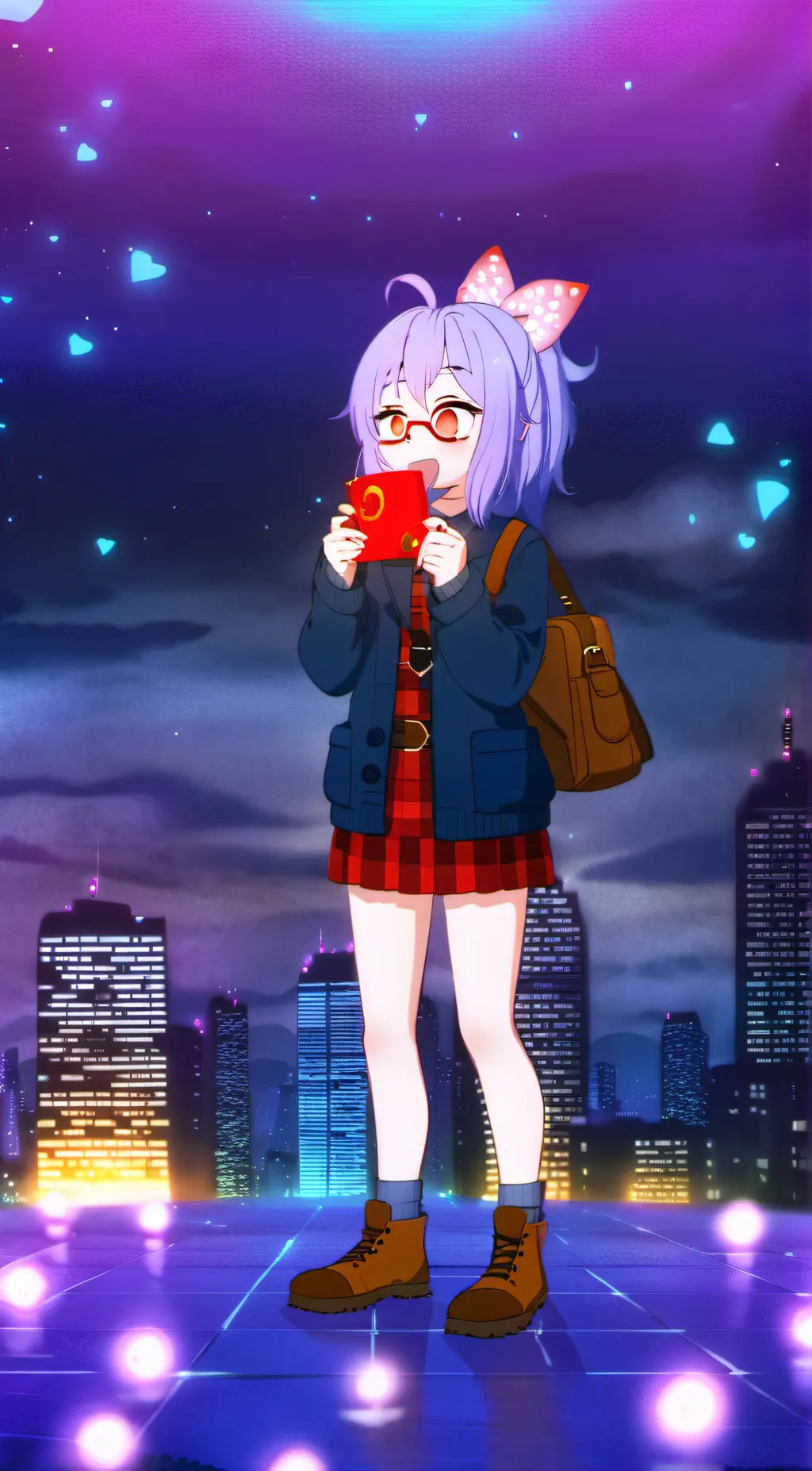 ai character: Lilac background