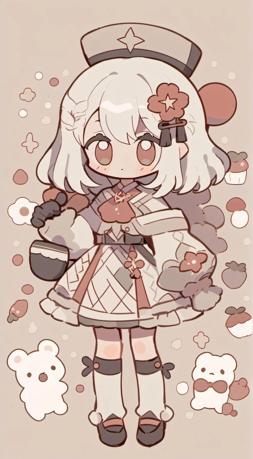 ai character: mocha tea background