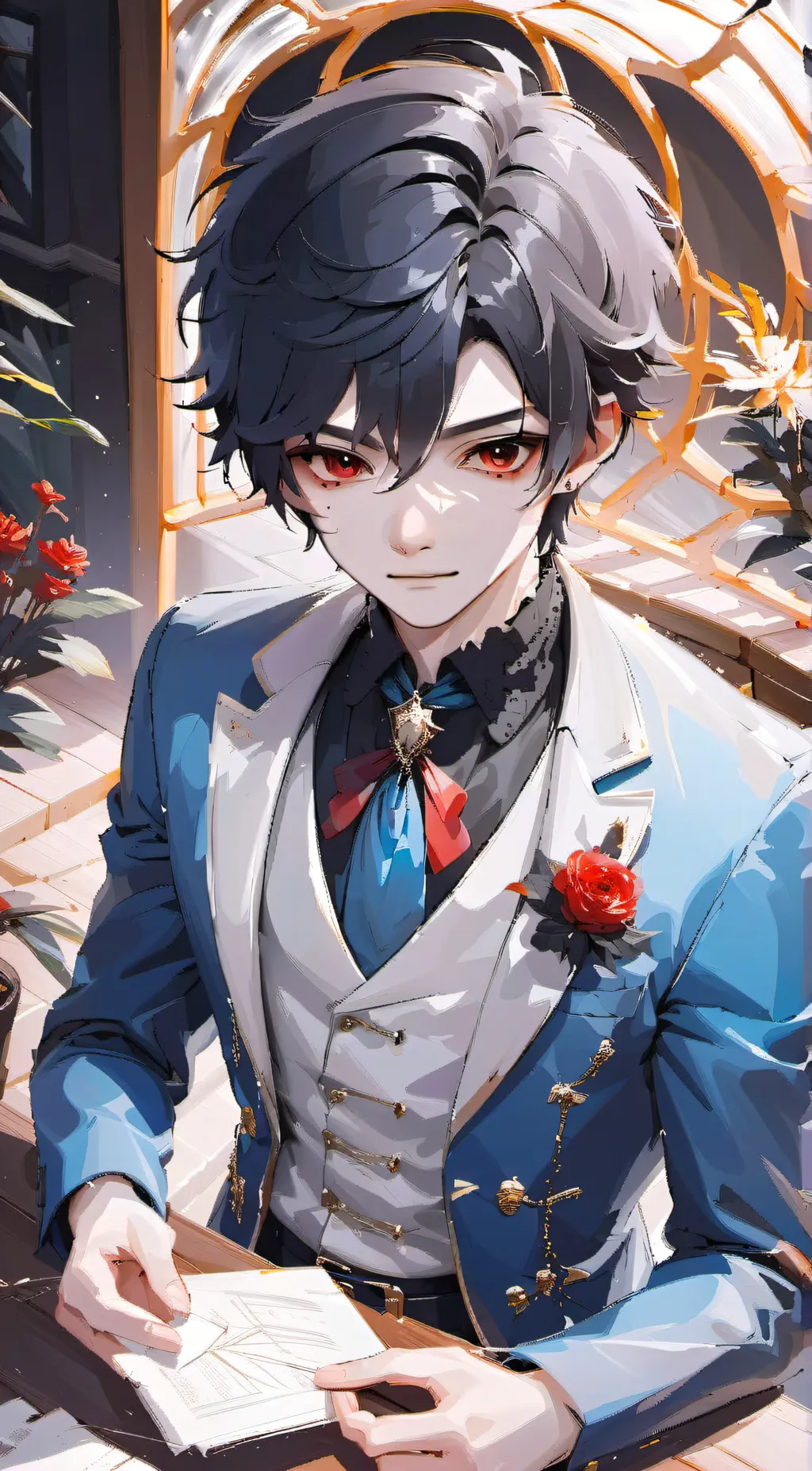 ai character: Damian  background