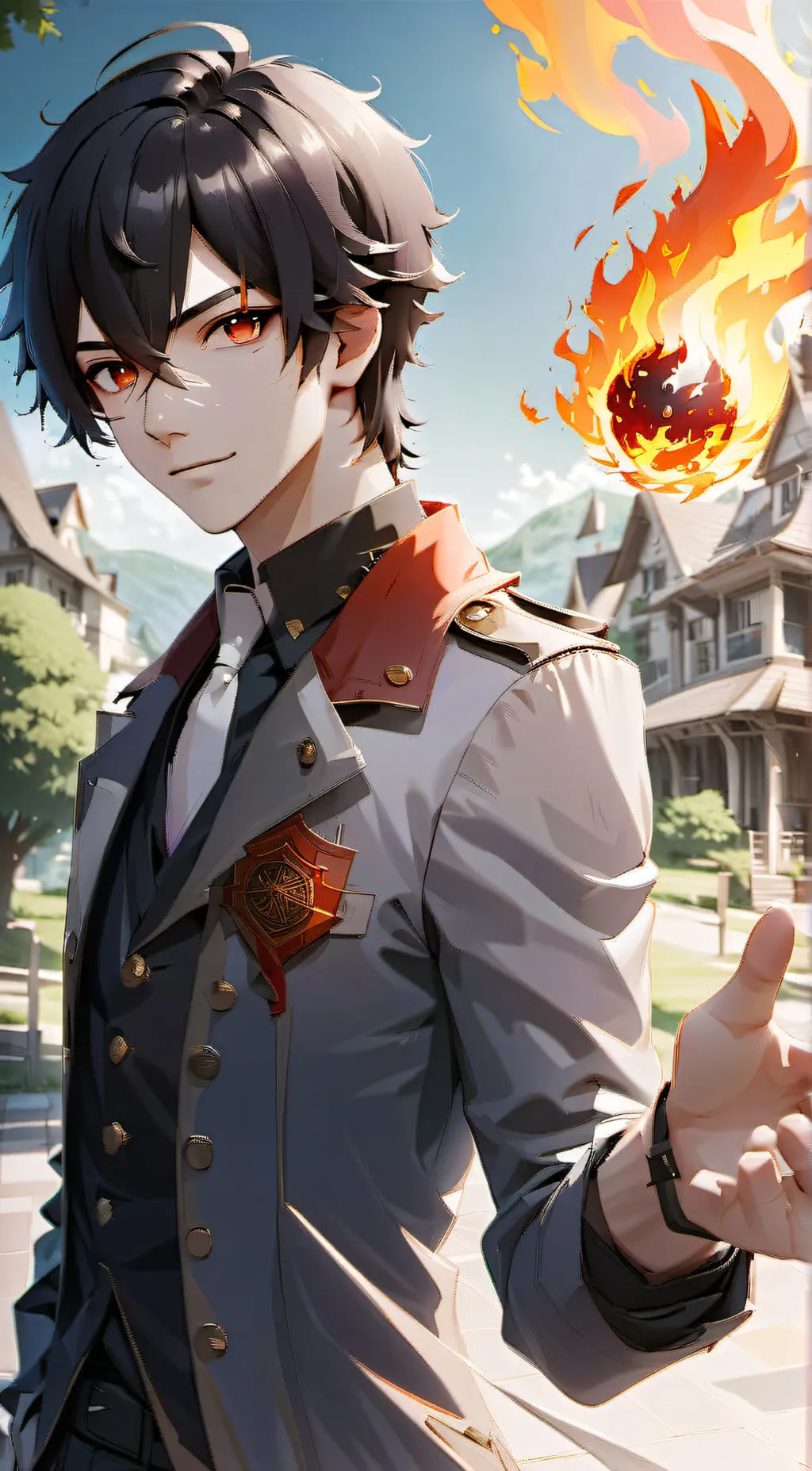 ai character: Ash Flamebreather background