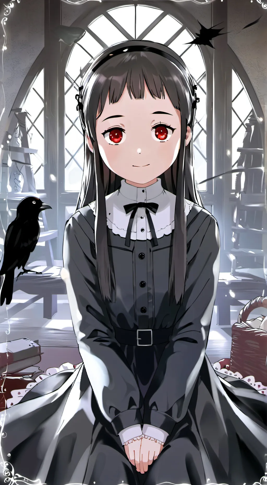 ai character: .Wednesday Adams. background