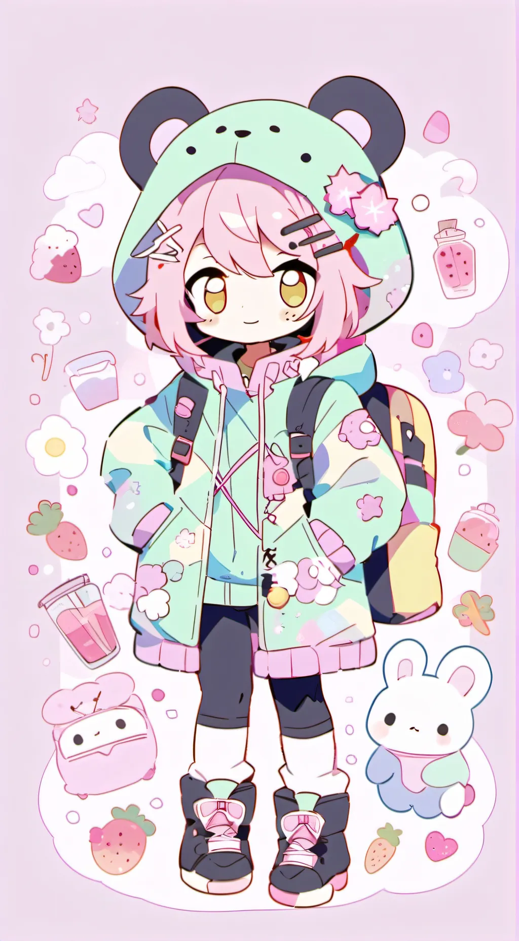 ai character: yunaa!!~°♡ background