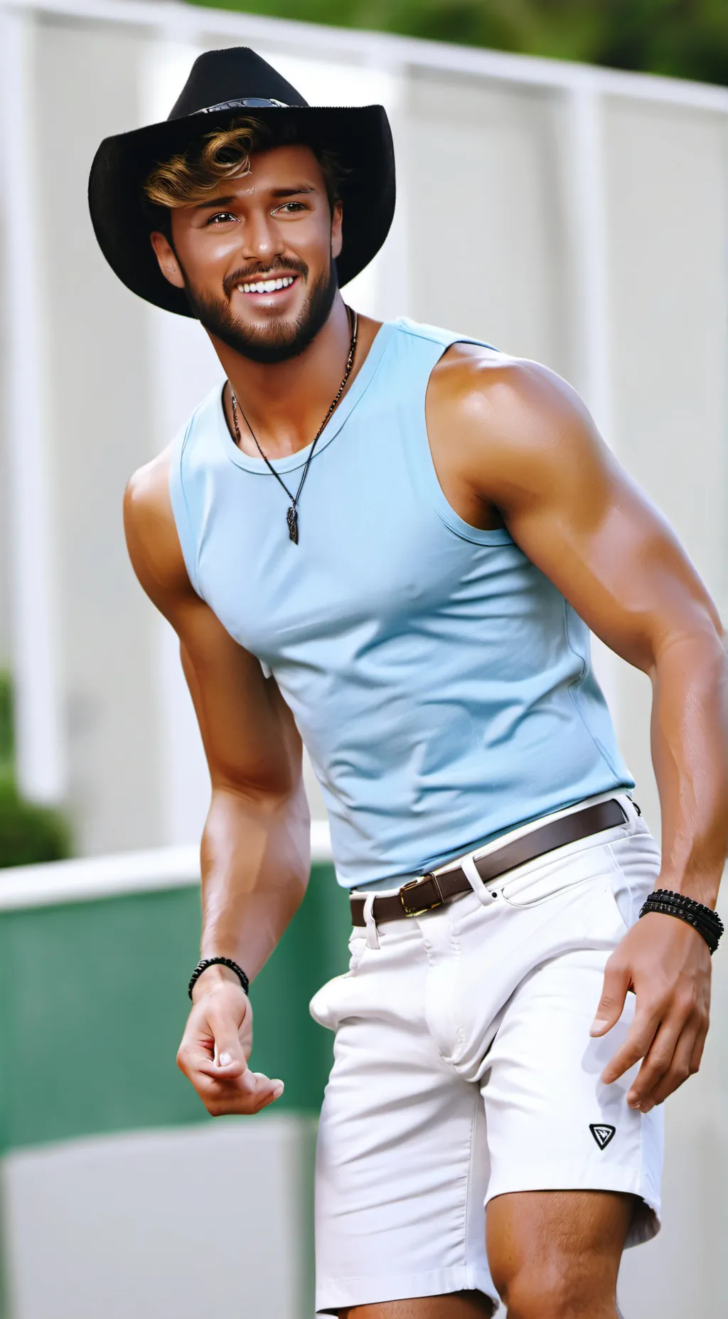 ai character: George Michael  background