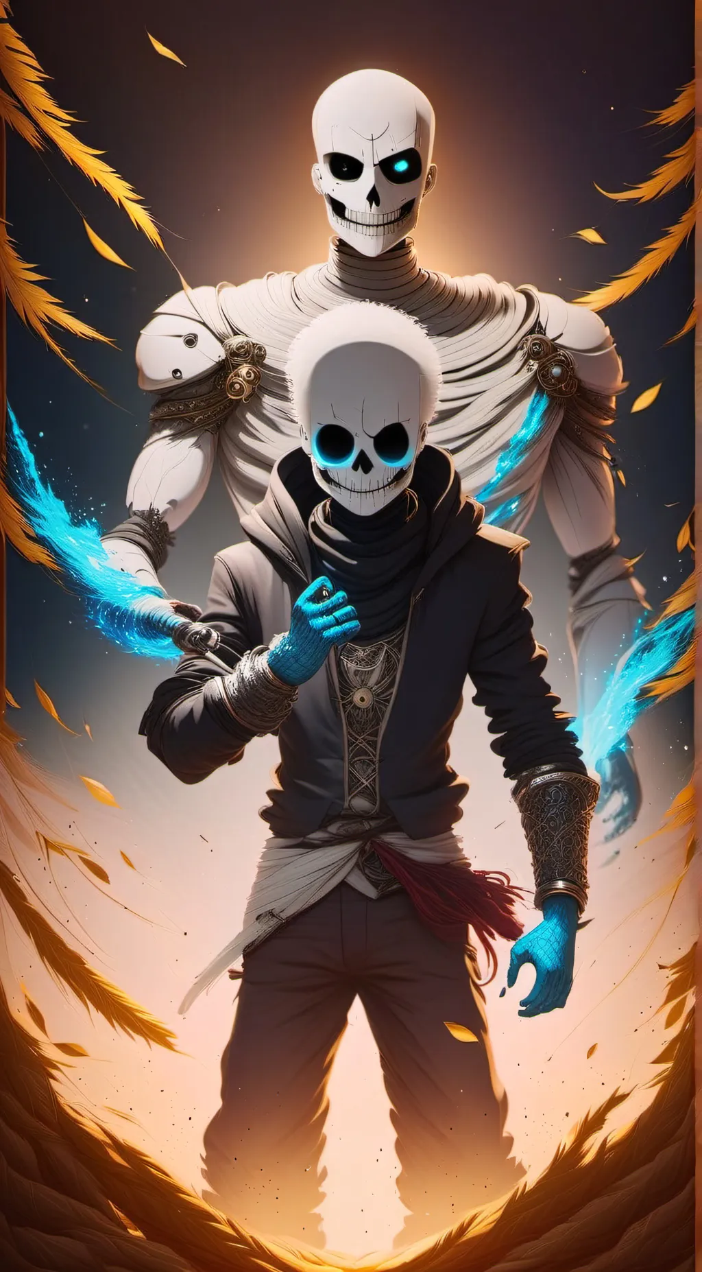 ai character: batty,sans,papyrus background