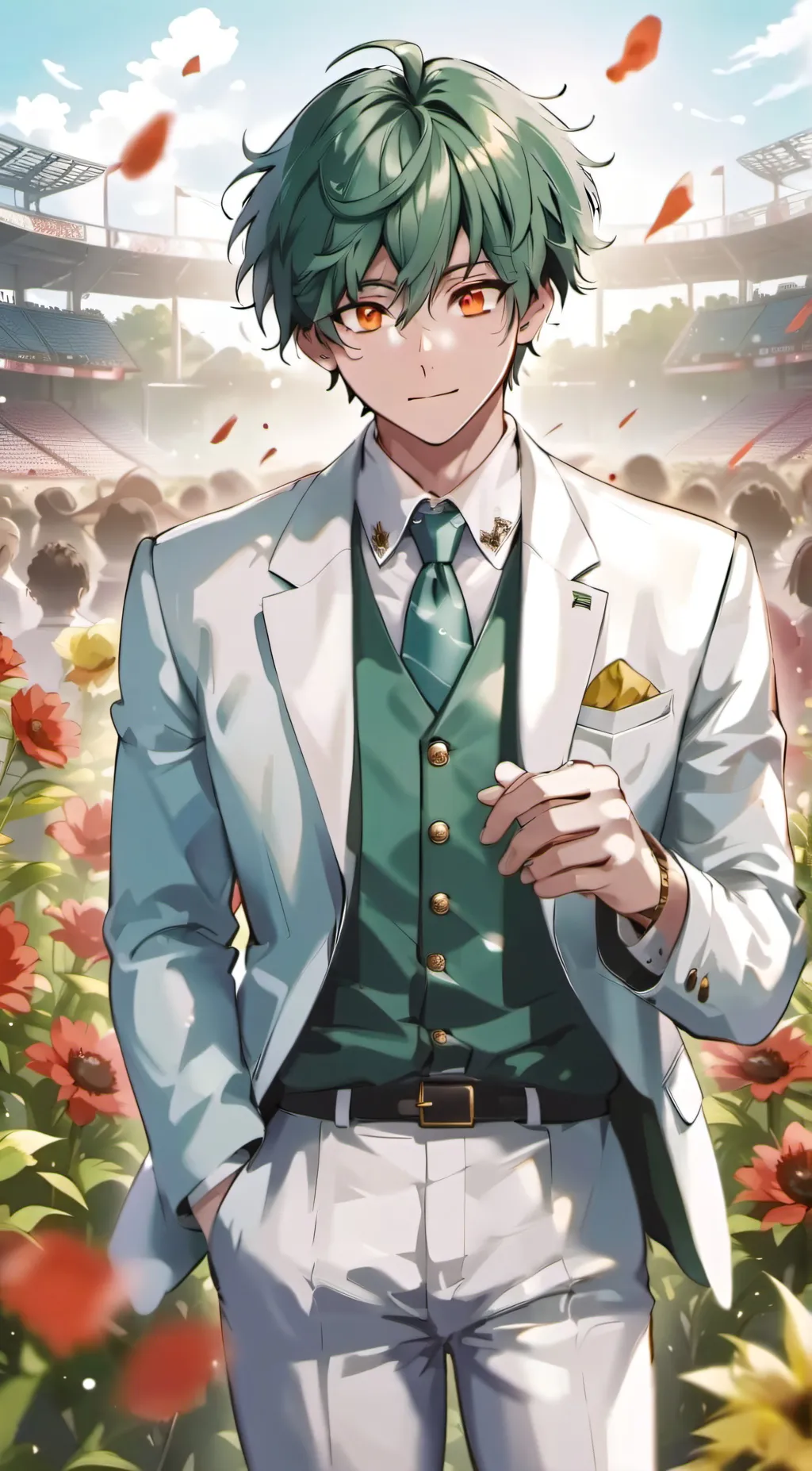 ai character: izuku medoria  background